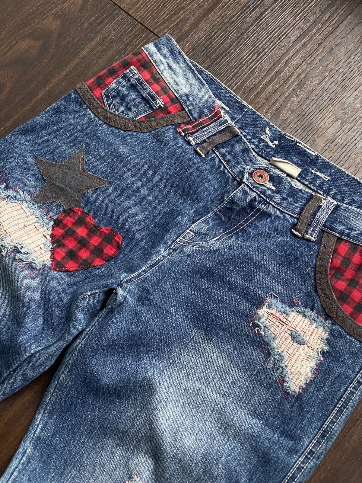 Japanese Brand RARE Y2K JAPANESE BRAND BLUEMOONBLUE CRASH REPAIR Size US 34 / EU 50 - 9 Thumbnail