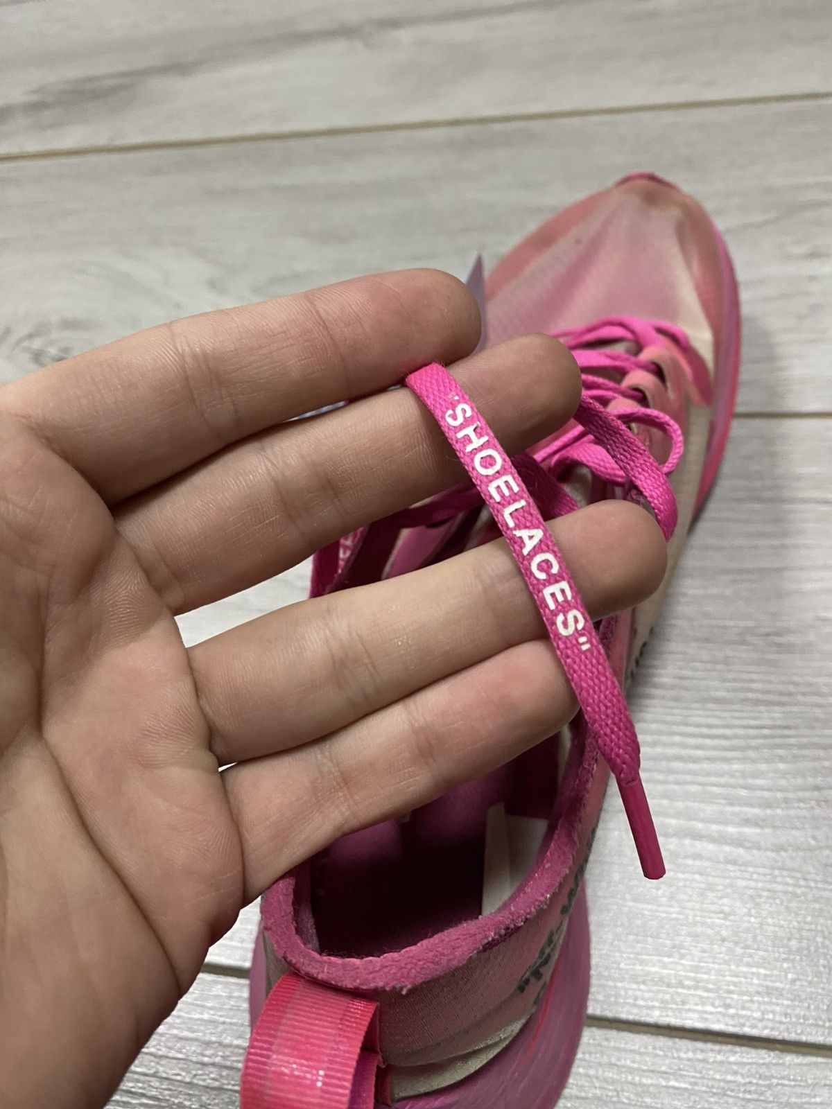 Nike × Off-White Nike Zoom Fly Off-White Pink Foam Size US 10.5 / EU 43-44 - 13 Thumbnail