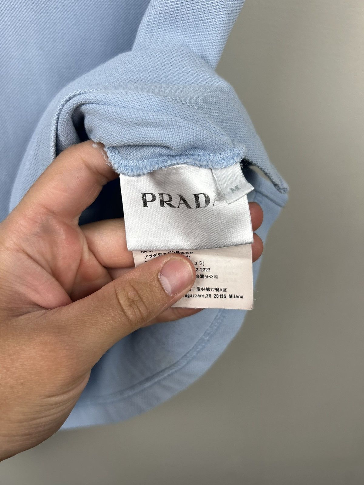 Prada Prada Red Tab Basic Polo T shirt Blue Rare Size US M / EU 48-50 / 2 - 12 Thumbnail