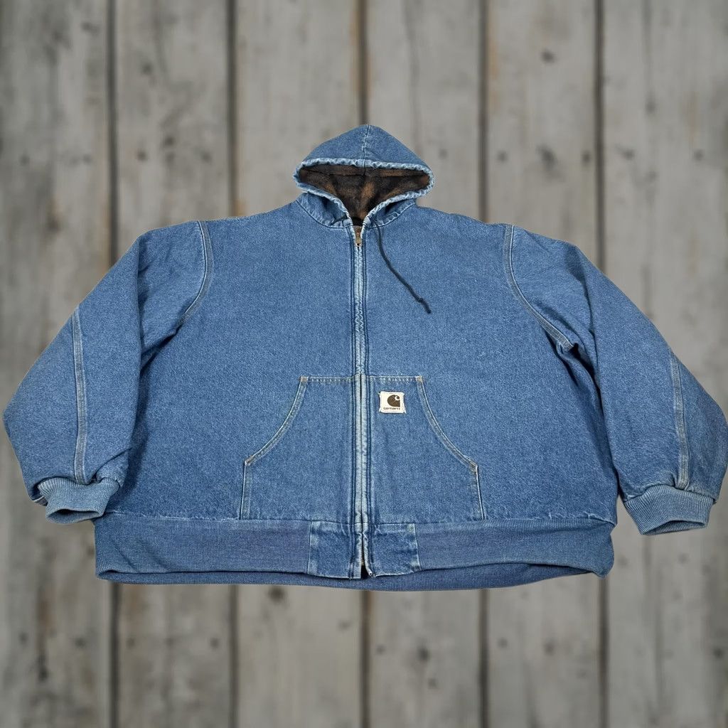 Carhartt VINTAGE Carhartt Jacket Mens 4XL Blue Denim Blanket Lined Active 90s Womens? Size US XXL / EU 58 / 5 - 1 Thumbnail