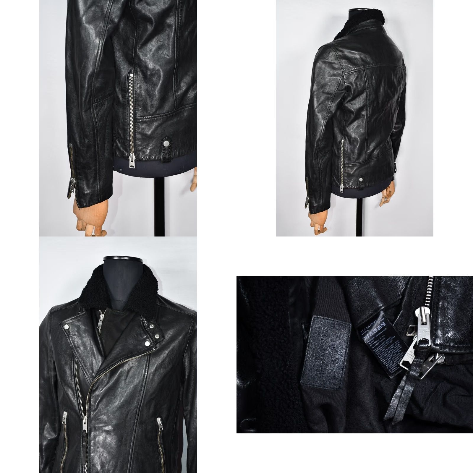 Allsaints AllSaints Prospect Leather Biker Jacket Black M Mens Jacket Leather Streetwear Front Zip Zipper Casual 90s Event Vintage: No Size US M / EU 48-50 / 2 - 9 Thumbnail