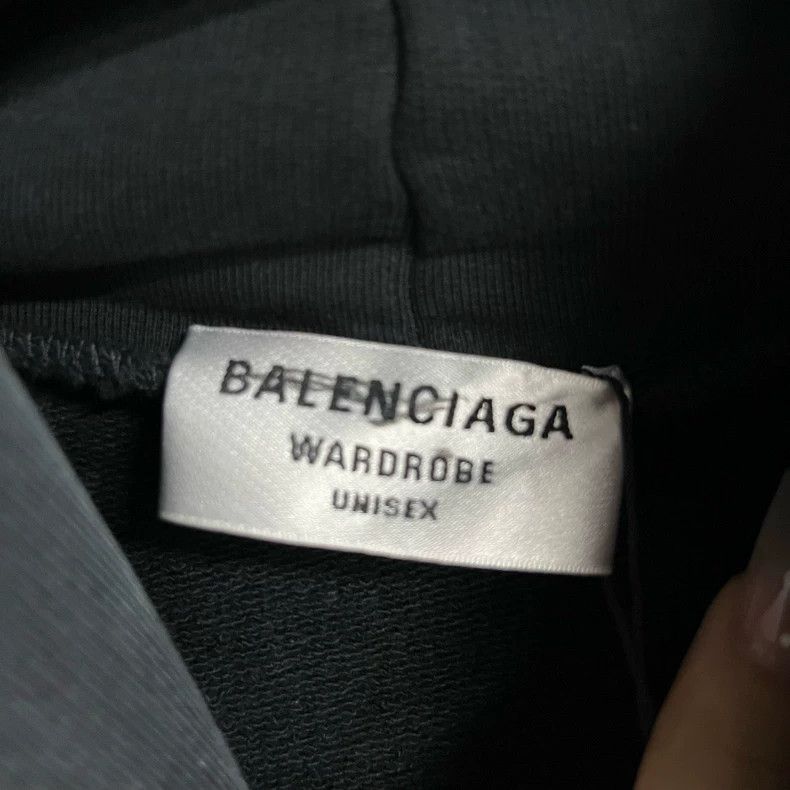 Balenciaga Balenciaga Black logo embroidered pullover hooded long sle Size US XXL / EU 58 / 5 - 3 Thumbnail