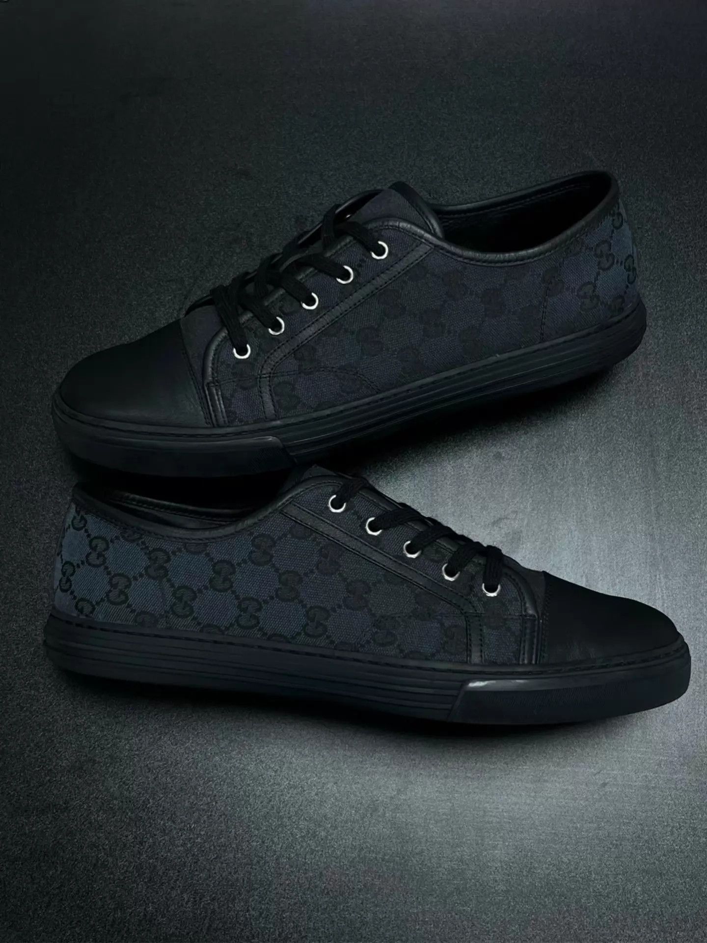 Gucci Gucci canvas all over print black 45 sneakers Size US 12 / EU 45 - 5 Thumbnail