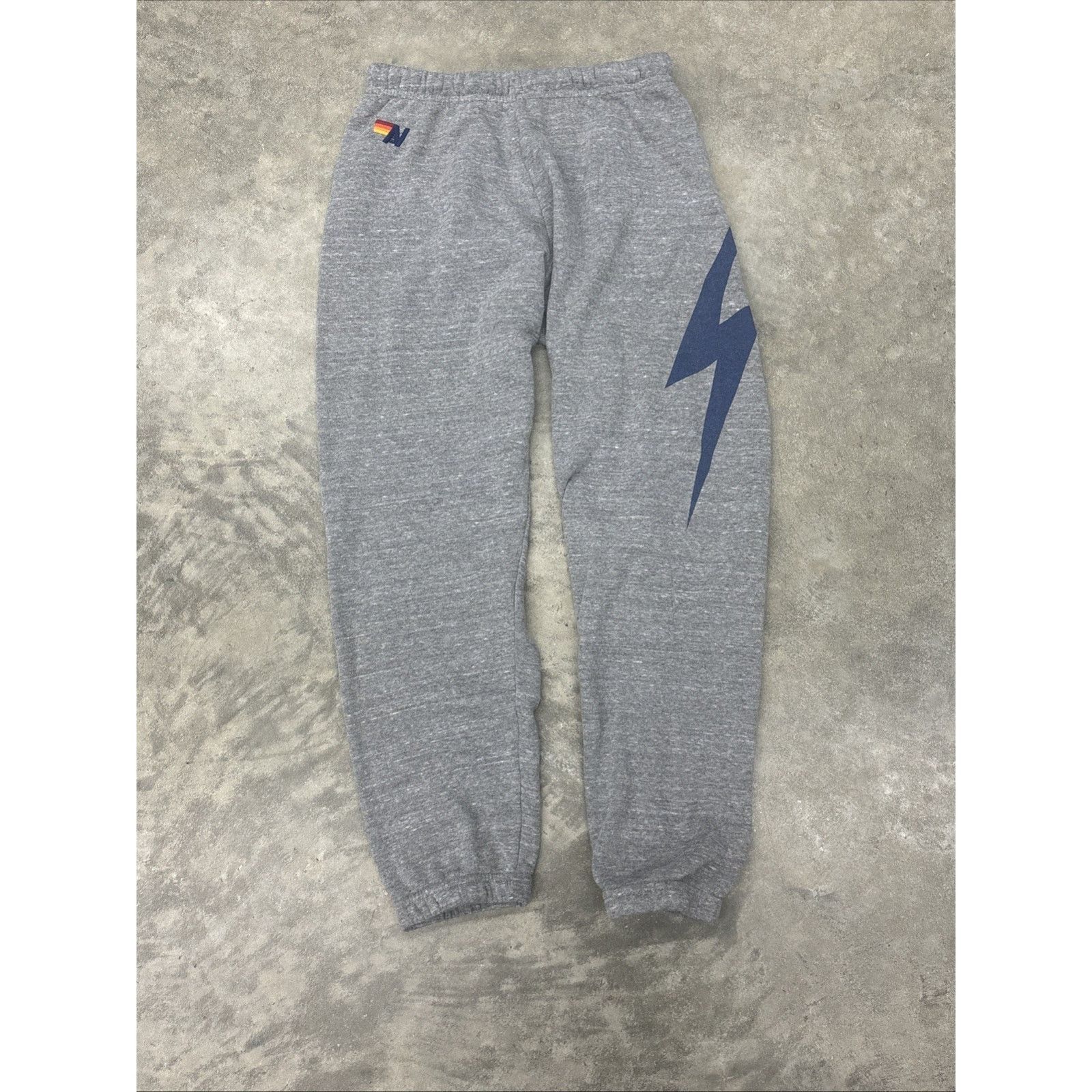 Aviator Nation Aviator Nation Bolt Sweatpants In Heather Grey Navy Womens S Size 26" / US 2 / IT 38 - 13 Thumbnail