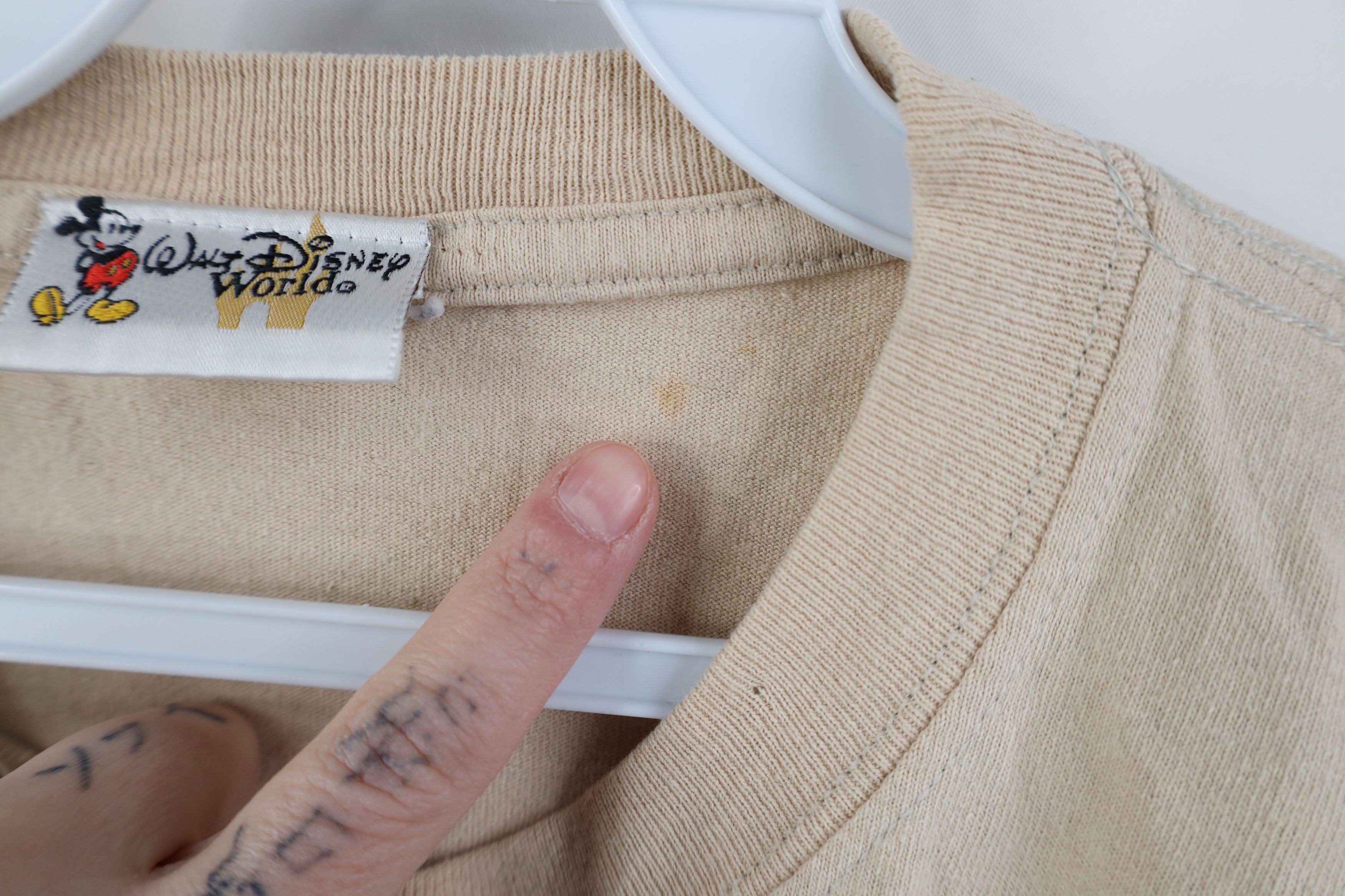 Disney Vintage 90s Walt Disney World Long Sleeve T-Shirt Beige Size US XL / EU 56 / 4 - 8 Thumbnail