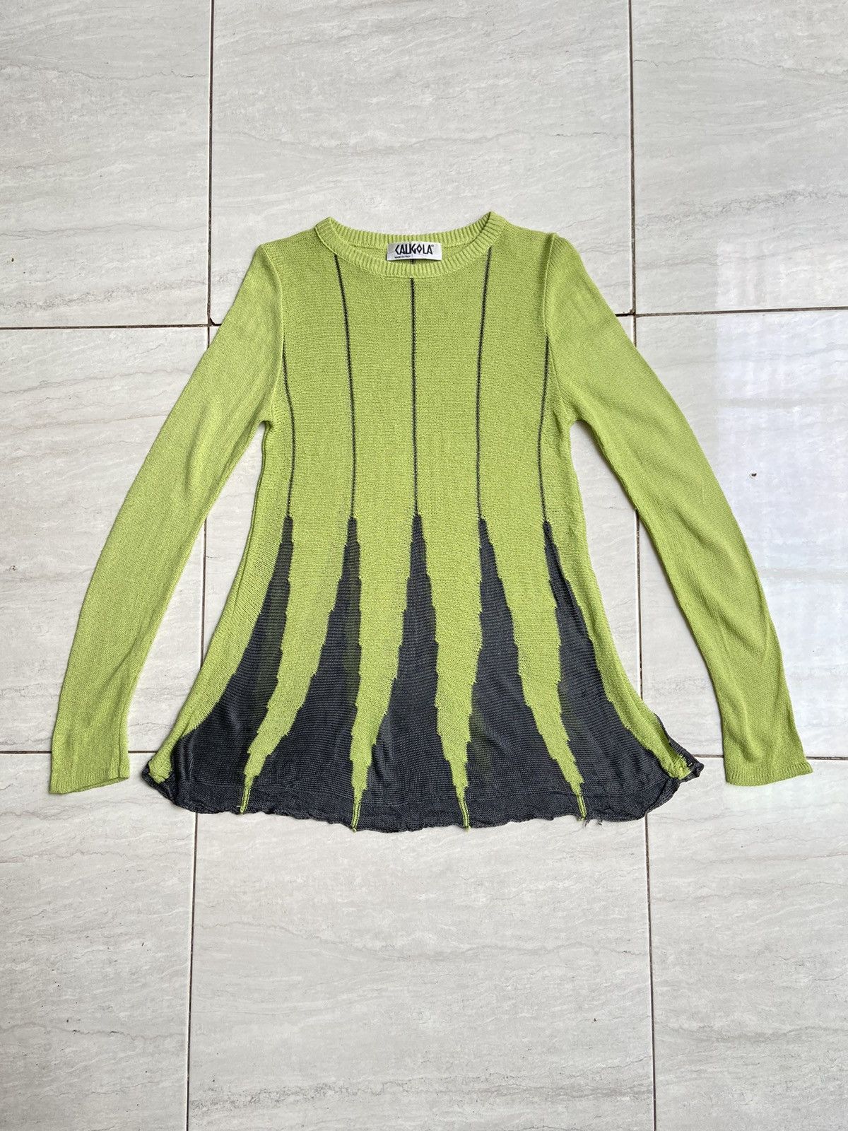 Designer CALIGOLA Knit Long Sleeve T-shirt Size US XXS / EU 40 - 1 Thumbnail