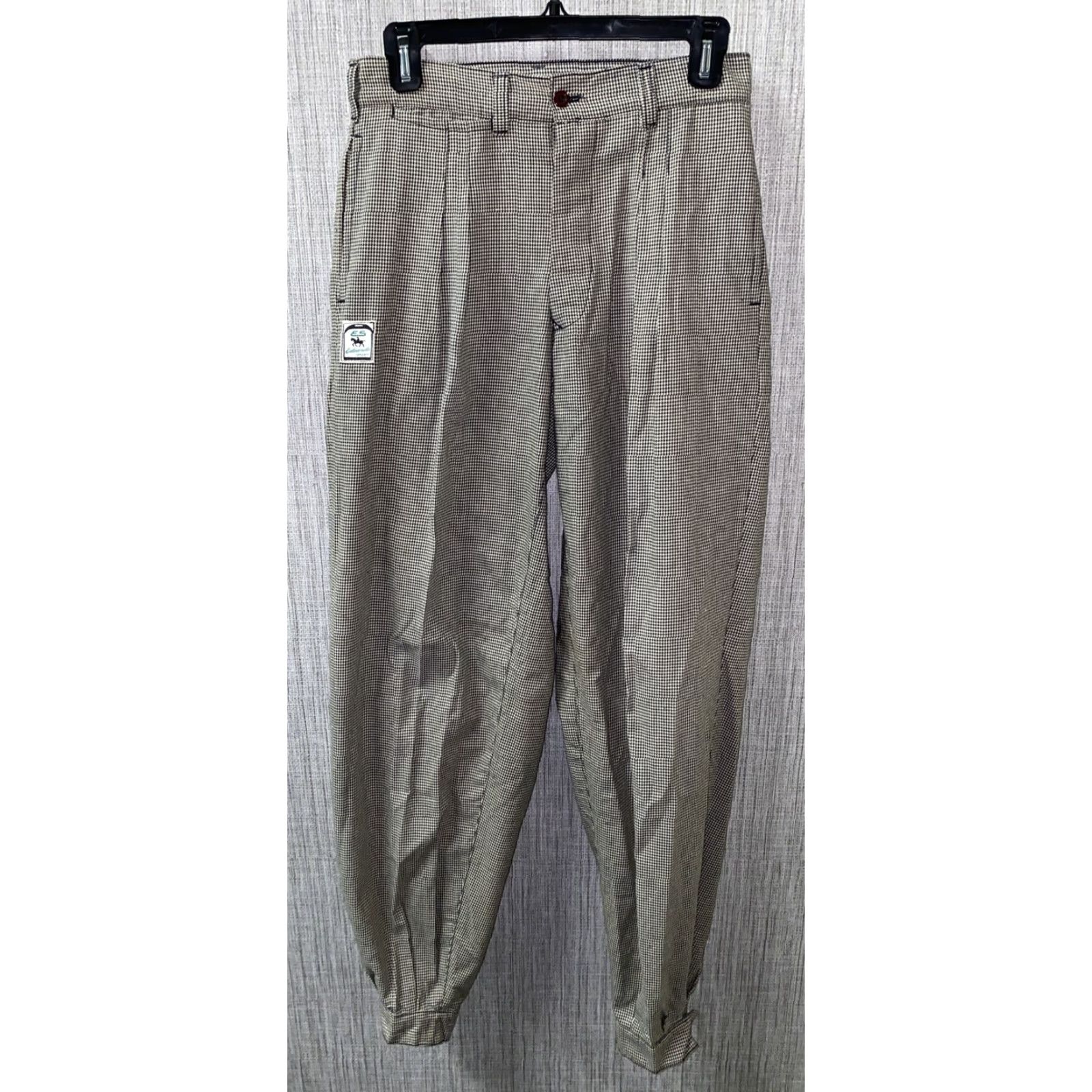 Vintage Eduardo Sport Mens Casual Pants Button Fly Flat Front 28x33 Black/White Regular Inseam 33"} Size US 28 / EU 44 - 2 Thumbnail