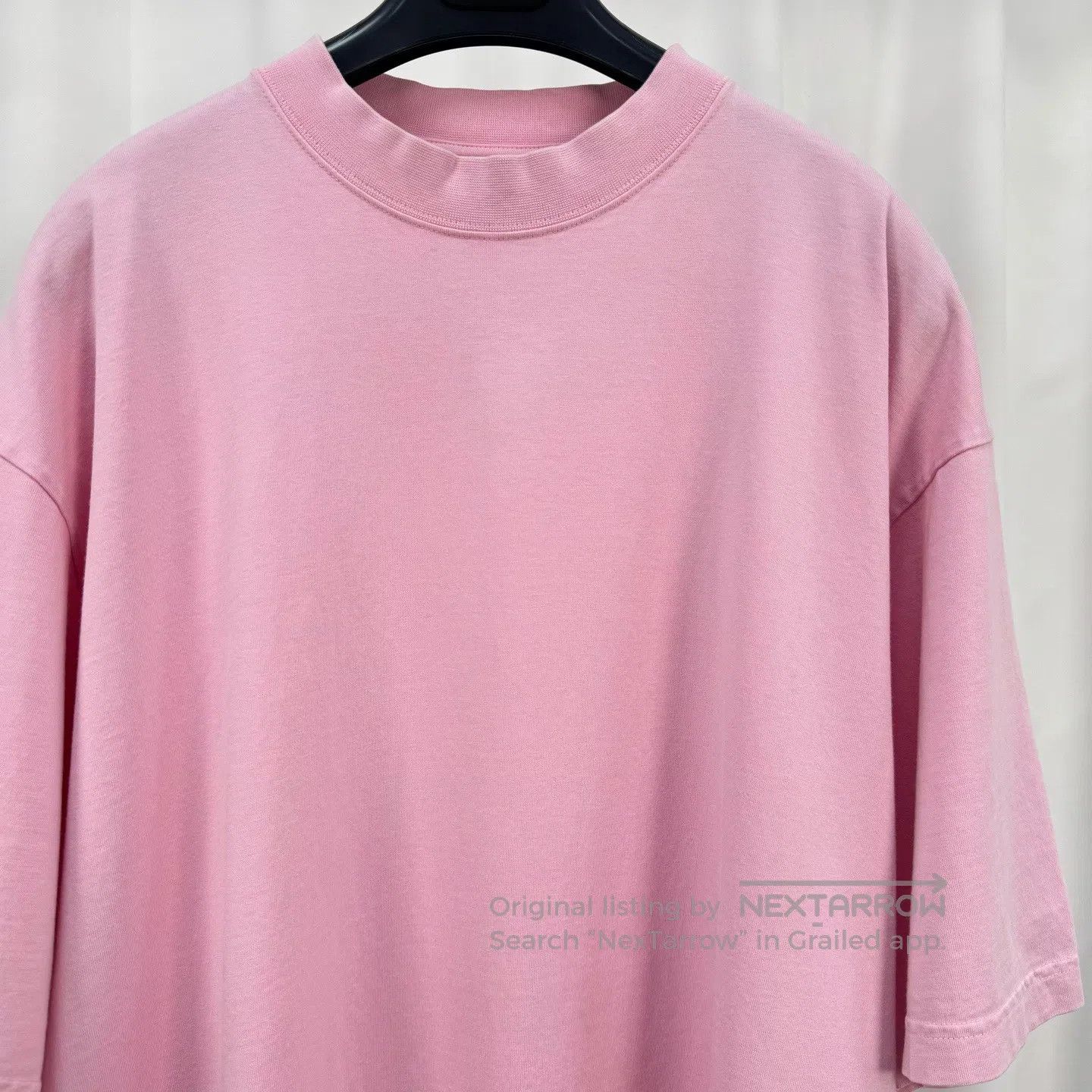 Balenciaga Balenciaga Pink Back Crystal Letter Short Sleeve T-Shirt| Size M / US 6-8 / IT 42-44 - 3 Thumbnail