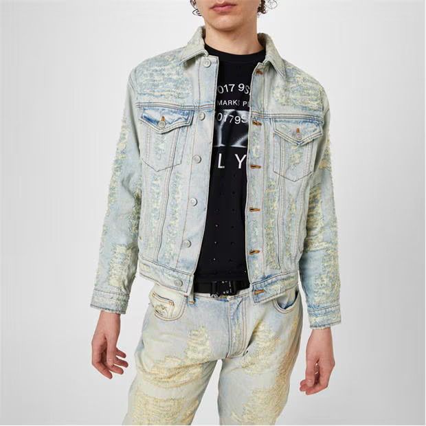 1017 ALYX 9SM o1g2r1mq0824 Distressed Denim Jacket in Light Blue Size US M / EU 48-50 / 2 - 5 Thumbnail