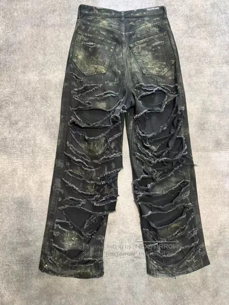 Balenciaga Balenciaga 23SS Mud-Dyed Distressed Jeans. Size US 26 / EU 42 - 2 Thumbnail