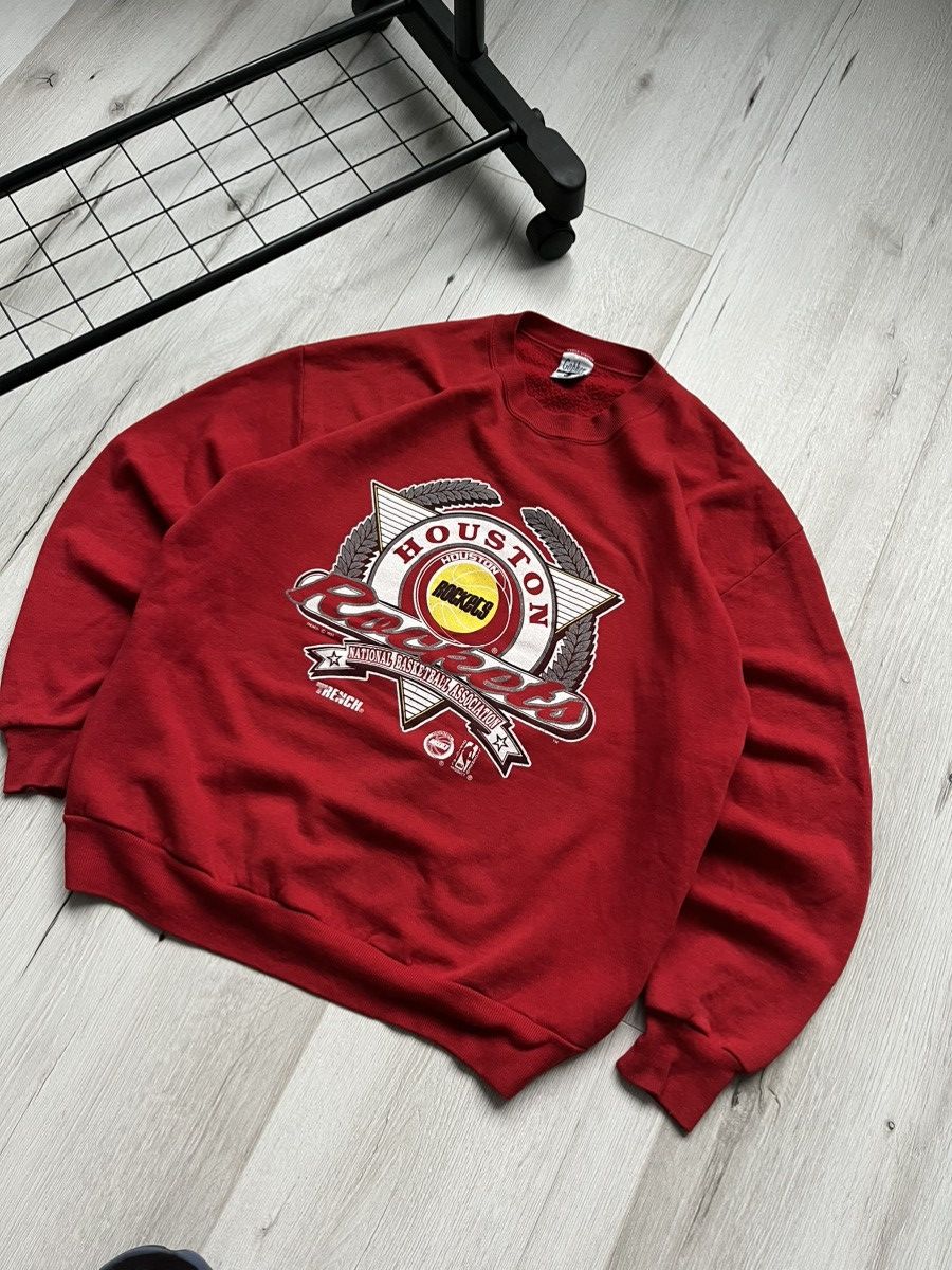 NBA × Vintage Vintage 1992 Houston Rockets NBA Boxy Fit Sweatshirt USA Size US XL / EU 56 / 4 - 2 Thumbnail