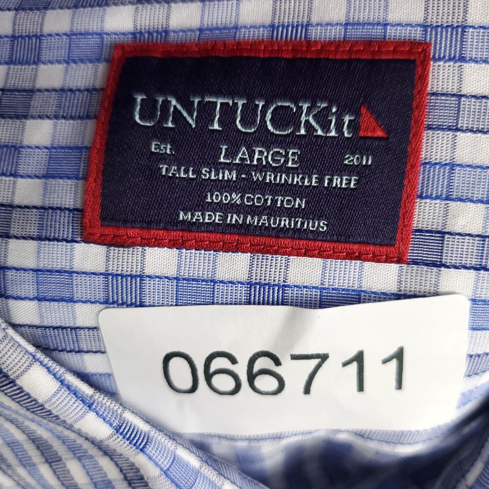 UNTUCKit UNTUCKit Shirt Mens LT Large Tall Blue Plaid Slim Fit Button Up Long Sleeve Shirt Size US L / EU 52-54 / 3 - 7 Thumbnail