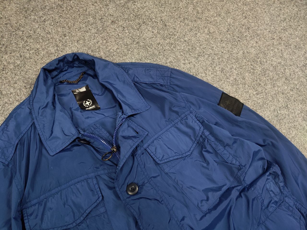Strellson Strellson Design Nylon Polyamide Blue Pocket Zip Jacket Size US M / EU 48-50 / 2 - 7 Thumbnail