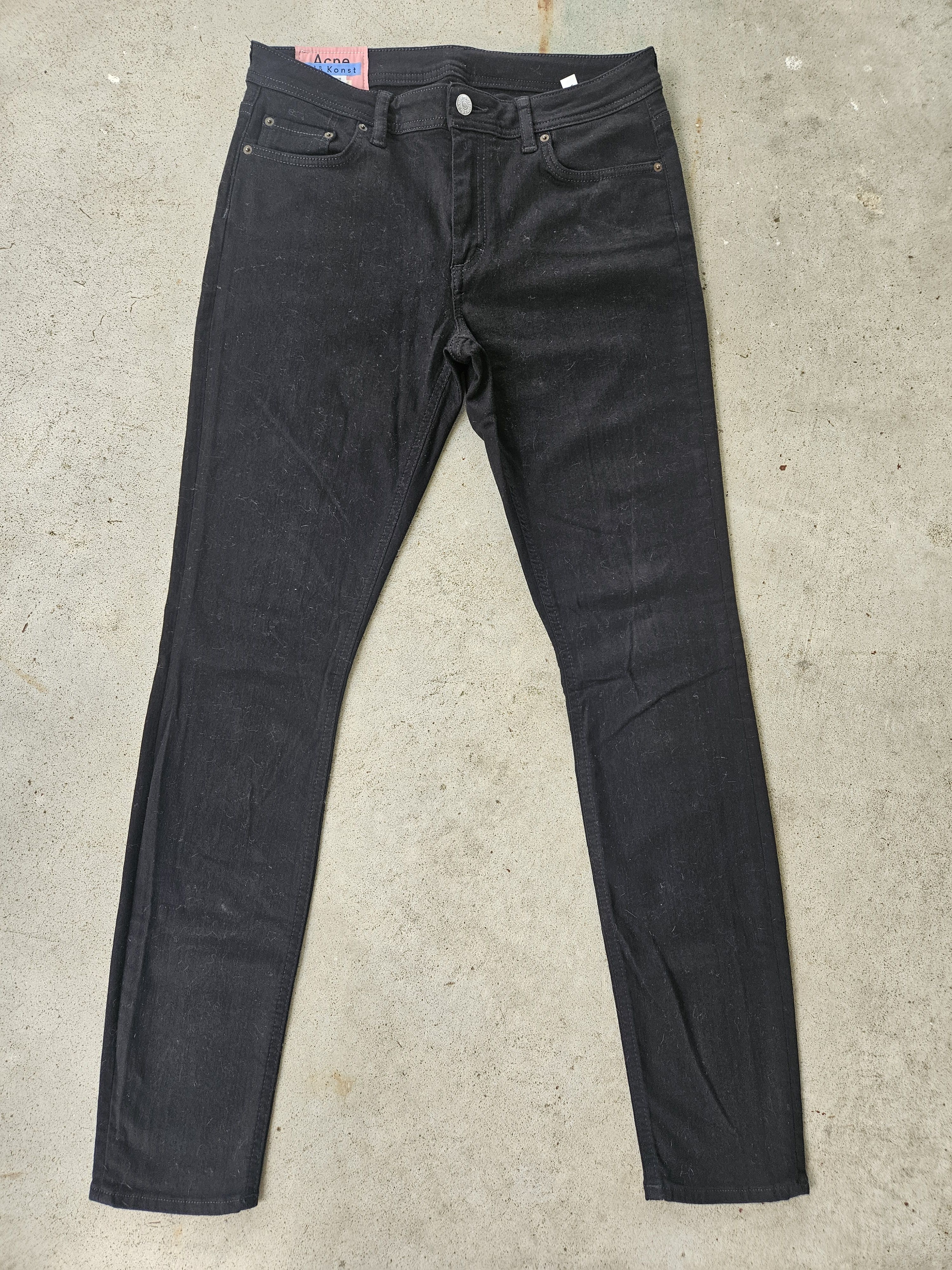 Acne Studios Blå Konst Back Patch Climb Stay Black Denim Jeans Size US 30 / EU 46 - 1 Thumbnail