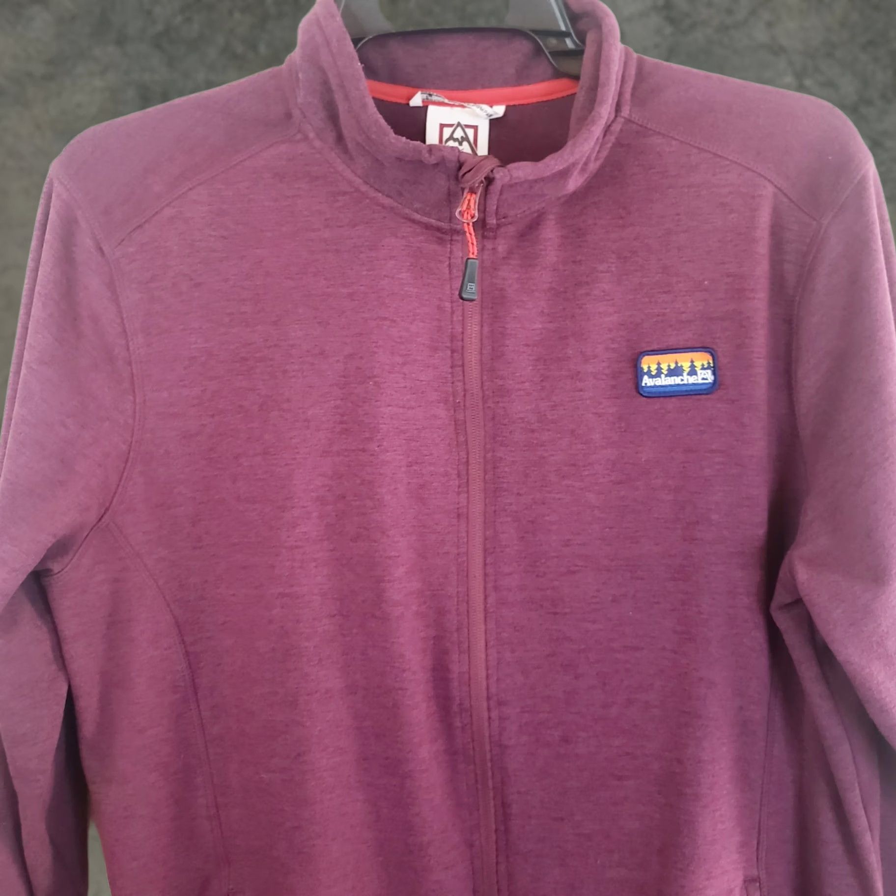 Avalanche Avalanche Men's M Maroon Full Zip Knit Fleece Jacket Stand Up Collar Logo Size US M / EU 48-50 / 2 - 1 Thumbnail