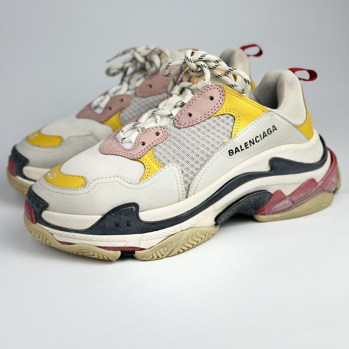 Balenciaga Balenciaga Triple S White Yellow Red Size US 7 / EU 40 - 4 Thumbnail
