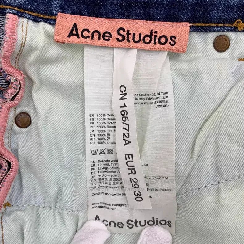 Acne Studios Acne Studios Blue washed destroyed denim wide-leg trousers Size US 30 / EU 46 - 7 Thumbnail