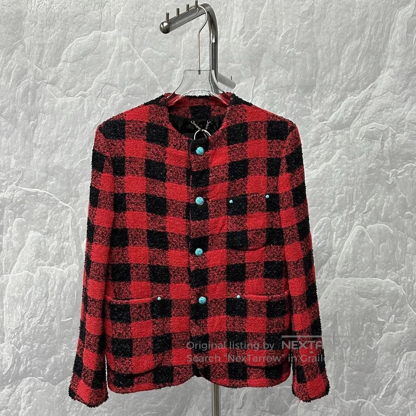 Louis Vuitton louis vuitton red and black checked coat. Size US L / EU 52-54 / 3 - 1 Thumbnail