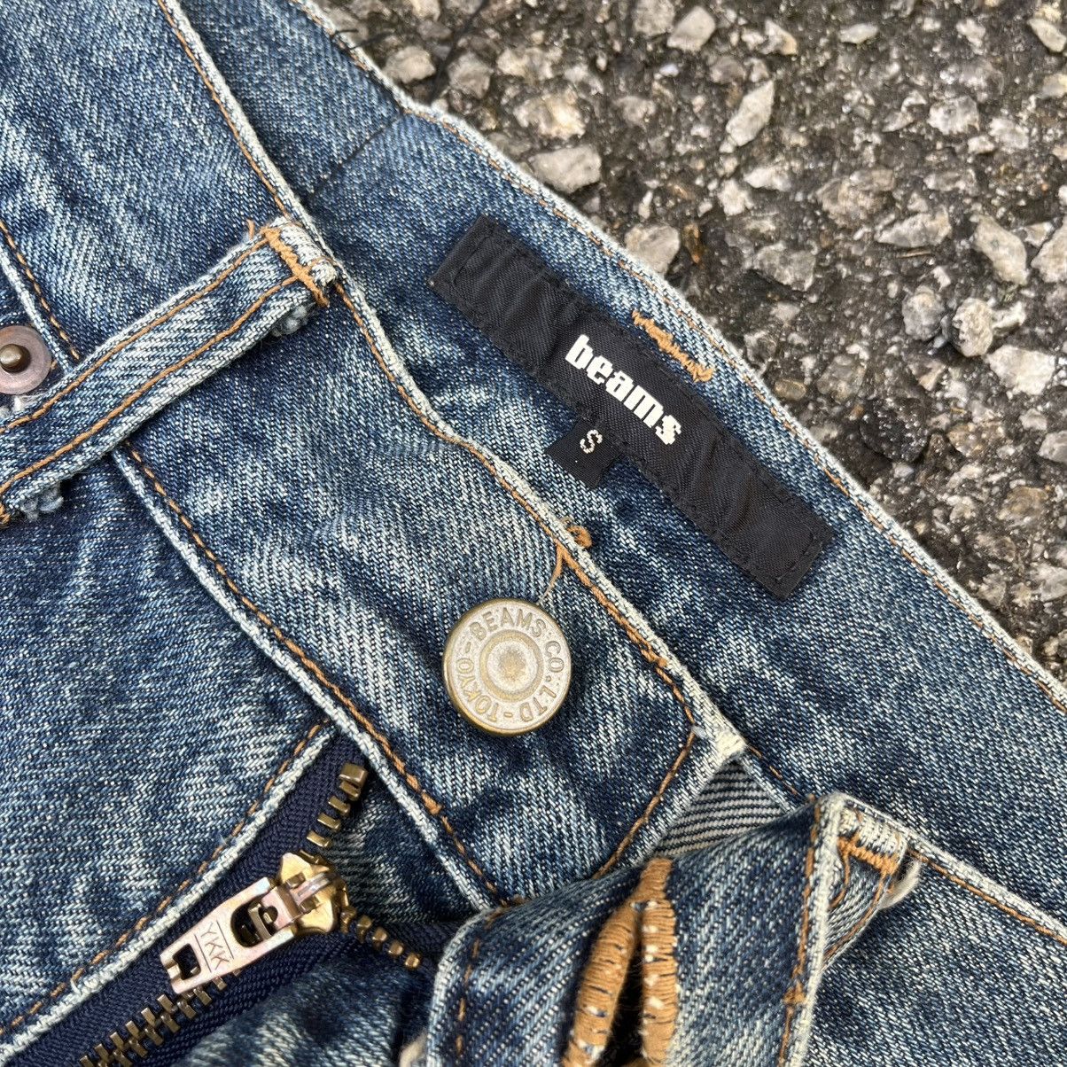 Japanese Brand Beams Japan Jeans Distressed Patchwork Sashiko Denim Size US 30 / EU 46 - 8 Thumbnail