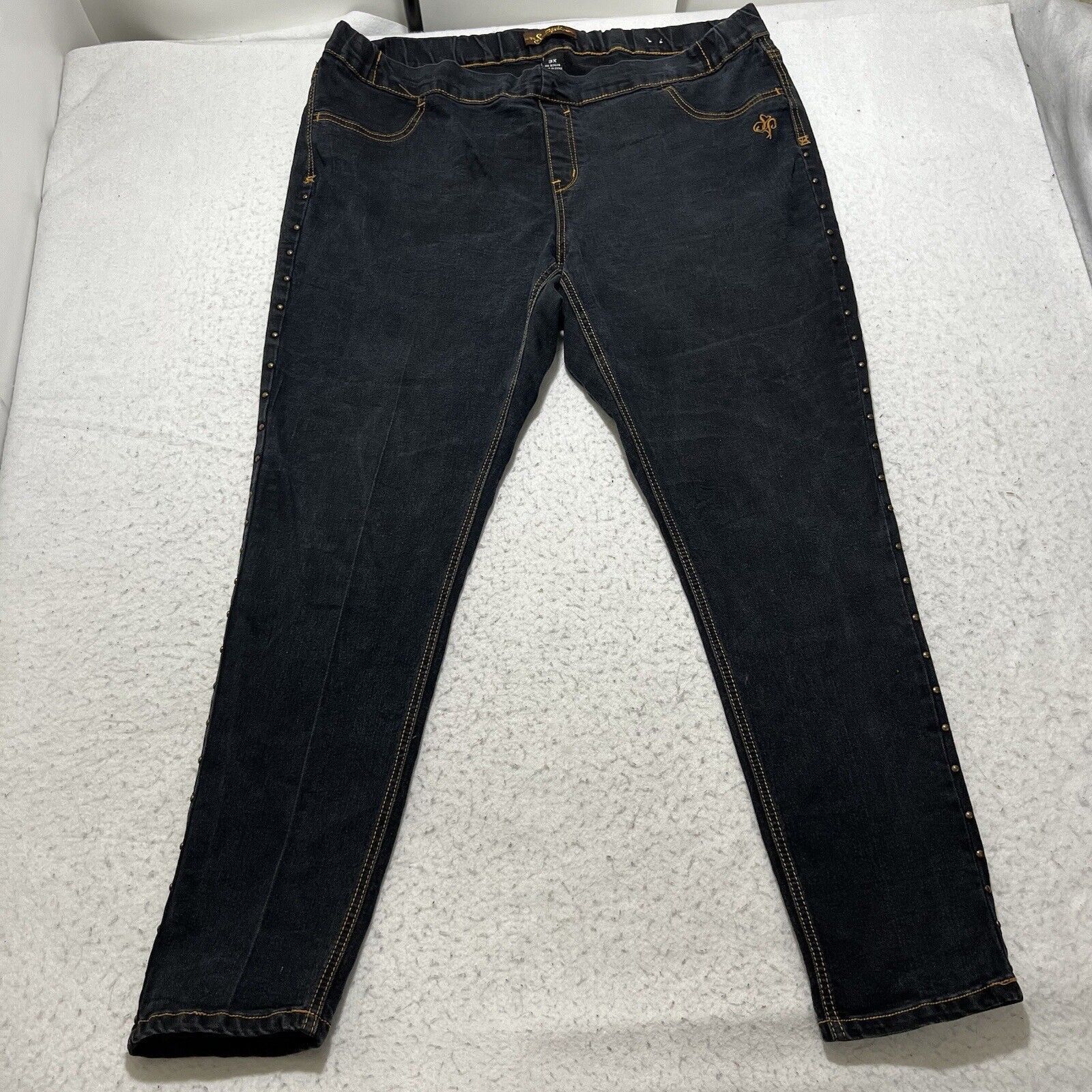 Southpole Vintage Southpole 3X Plus Skinny Jeans Studded Navy Jeans Size 40" / US 18 - 1 Thumbnail