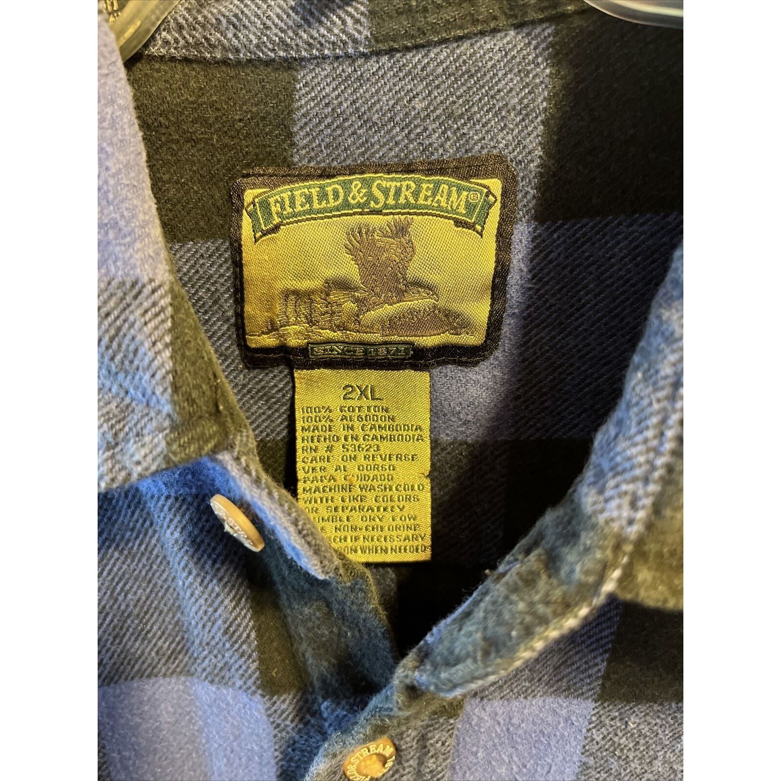 Field & Stream Field & Stream VTG men’s XXL blue plaid cotton flannel shirt Size US XXL / EU 58 / 5 - 2 Thumbnail