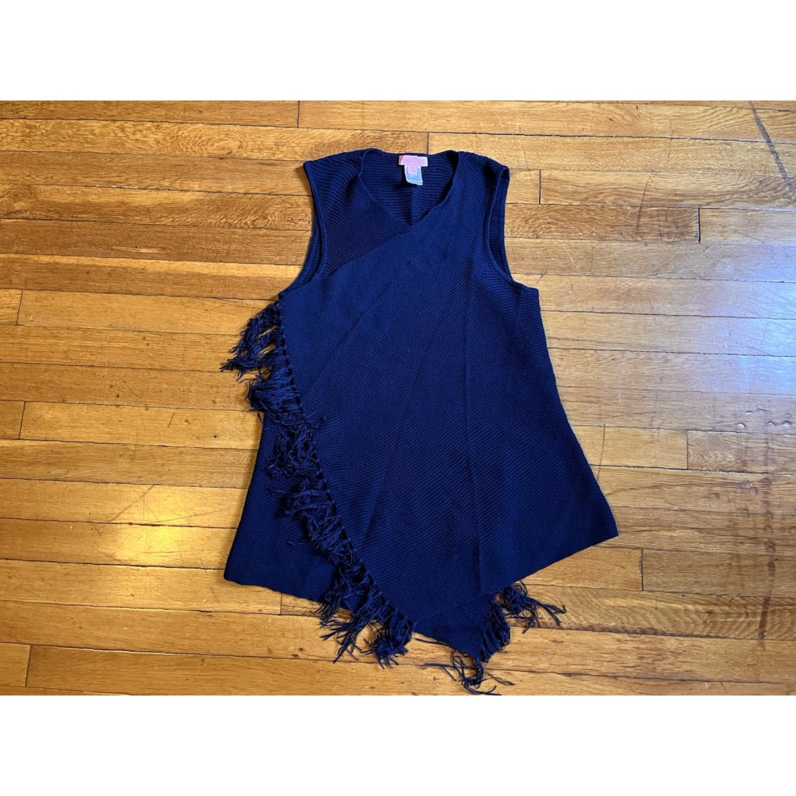 Lilly Pulitzer VINTAGE Lilly Pulitzer Fringe Sweater Vest Women’s Medium Navy Blue Size M / US 6-8 / IT 42-44 - 2 Thumbnail