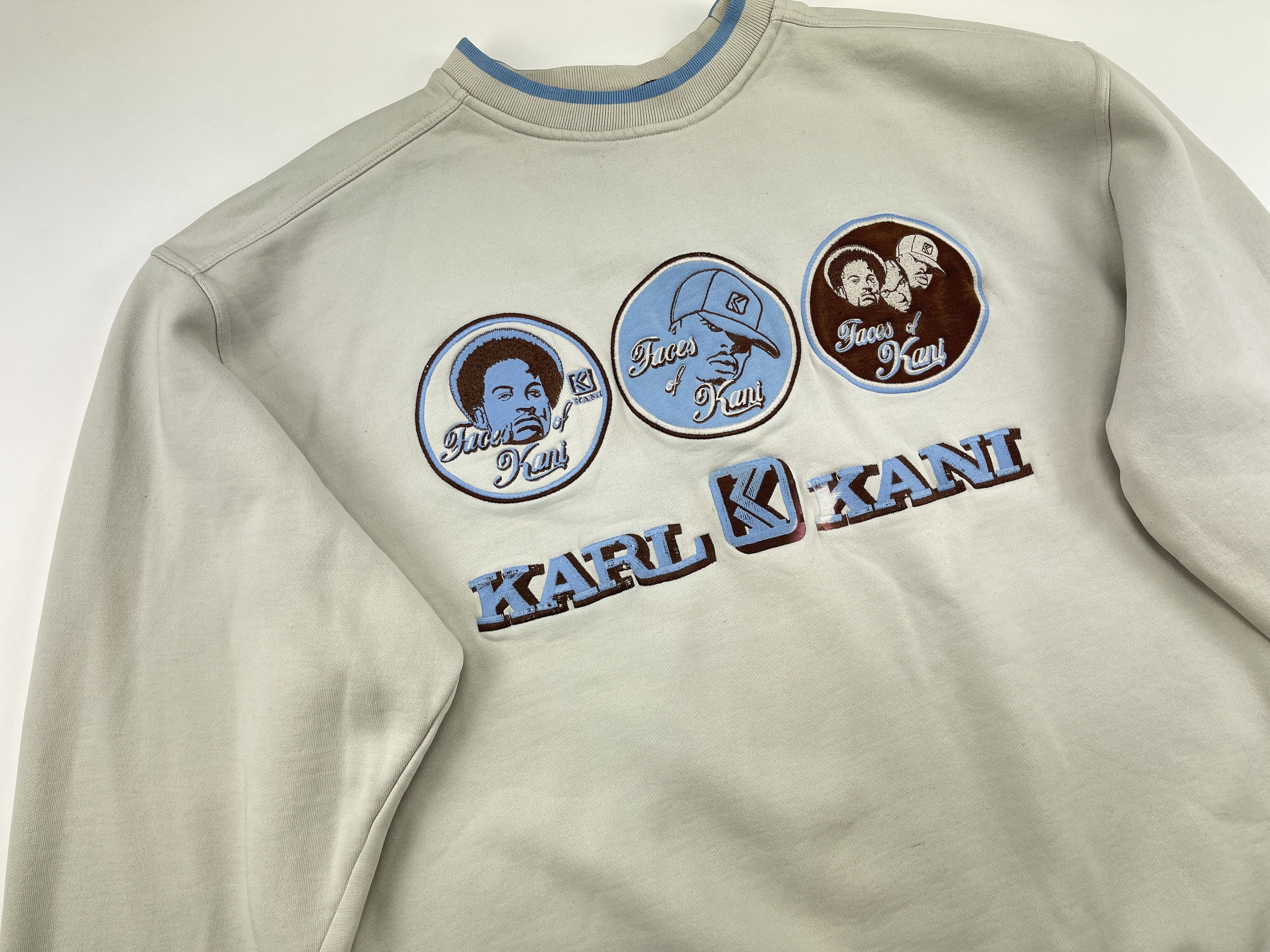 Karl Kani KARL KANI sweatshirt, beige, vintage Kani Faces, 90s size XL Size US XL / EU 56 / 4 - 4 Thumbnail