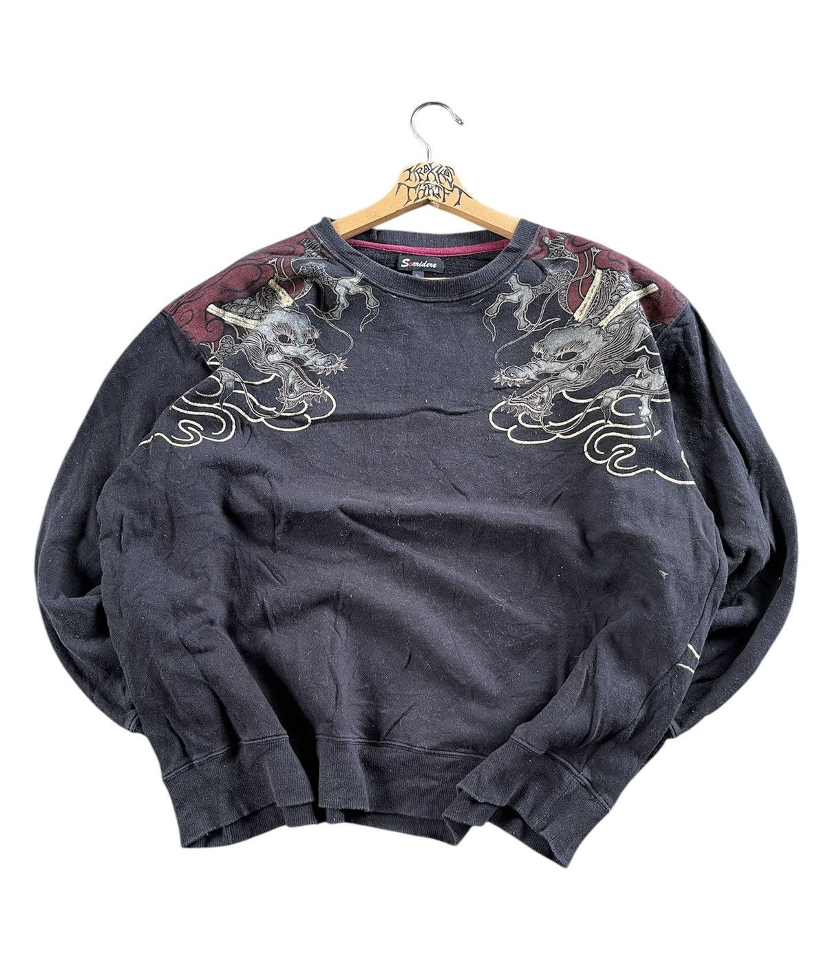 Japanese Brand 🔥Sukajan Dragon Fight OVP Sweetshirts Size US XXL / EU 58 / 5 - 2 Thumbnail