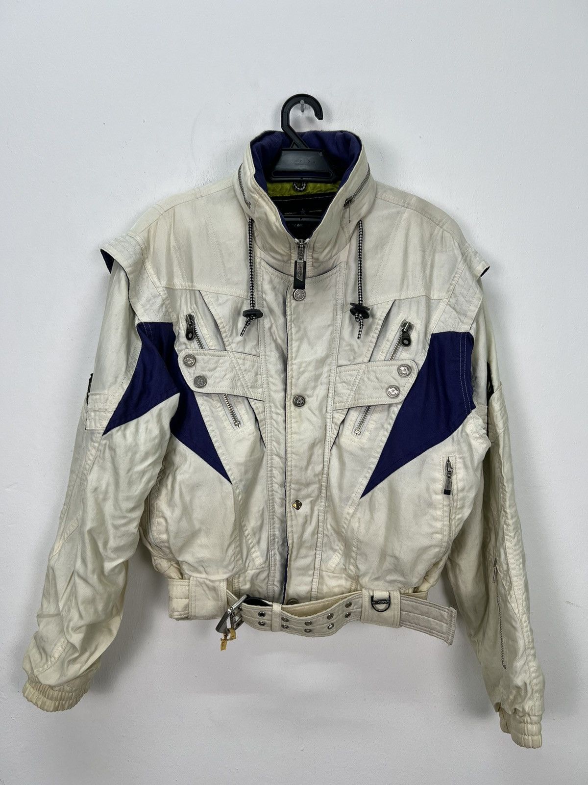 image of Vintage Ellesse By Goldwin Ski Design Bomber Jacket in White, Men's (Size Medium)