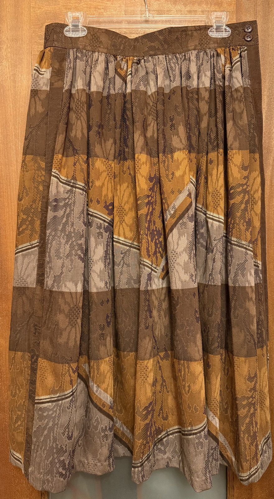 Escada Escada Vtge Lined 100% Wool Multibrown Floral Design Skirt Size 40" / US 18 - 1 Thumbnail