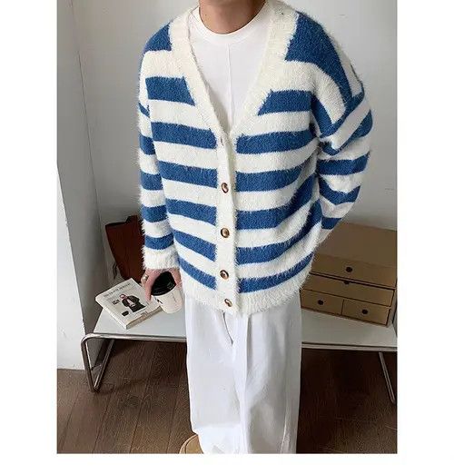 VIBE Striped Cardigan Knit Sweater Size US M / EU 48-50 / 2 - 4 Thumbnail