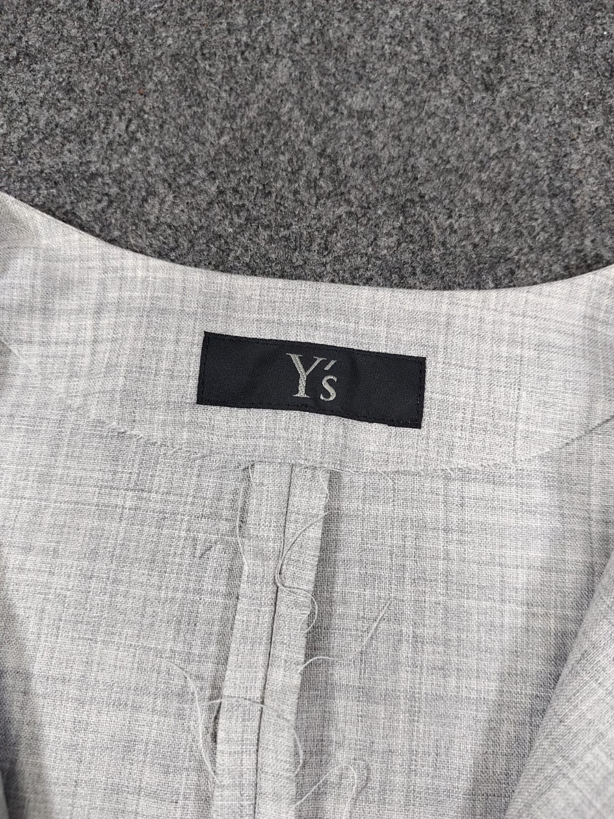 Yohji Yamamoto Y's by Yohji Yamamoto Archive Sample Collarless Grey Blazer Size M / US 6-8 / IT 42-44 - 9 Thumbnail