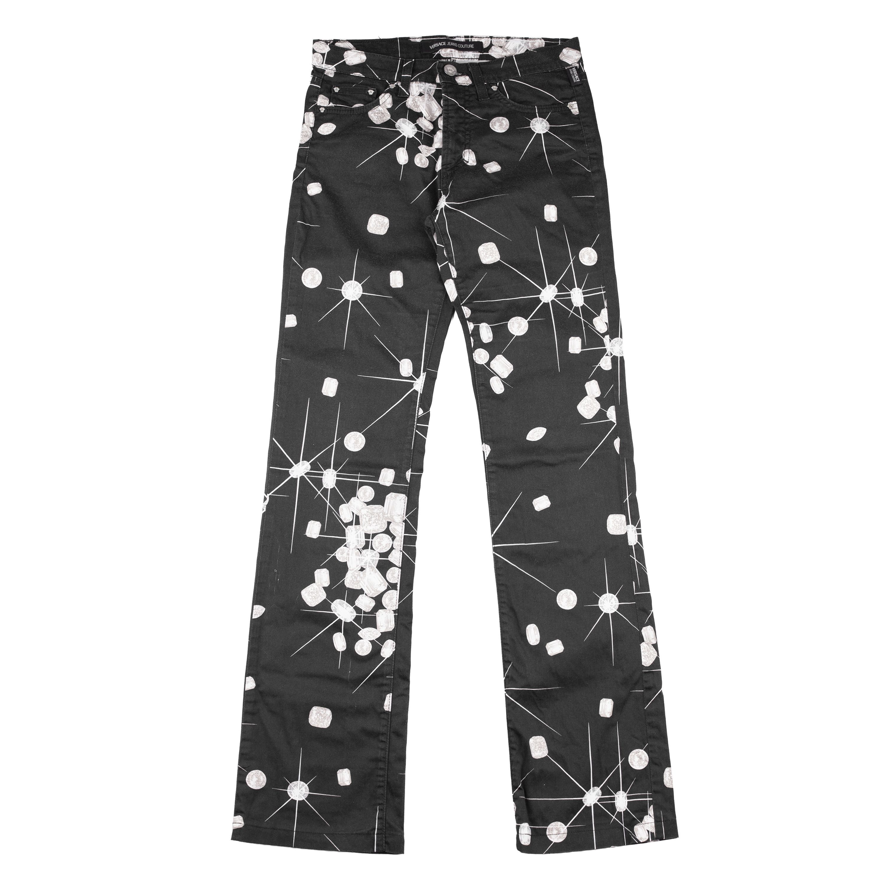 Versace Jeans Couture Versace Jeans Couture Vintage Black Diamond Pants Size 27" / US 4 / IT 40 - 1 Thumbnail