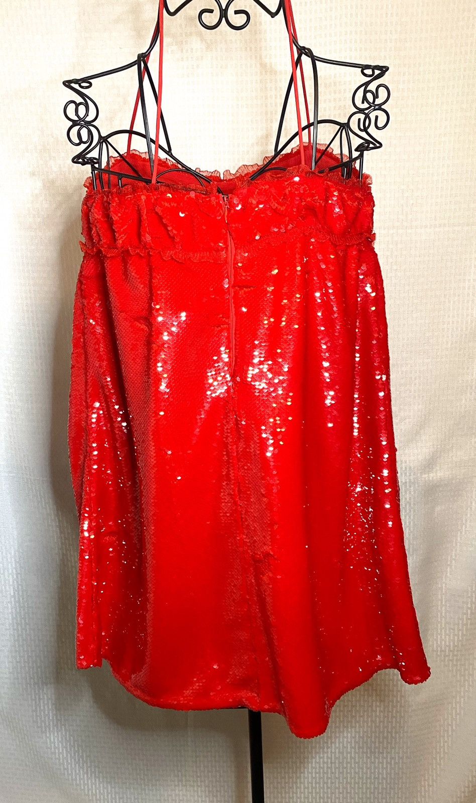 Ganni GANNI Sequined Sleeveless Minidress in Red Size XS / US 0-2 / IT 36-38 - 9 Thumbnail