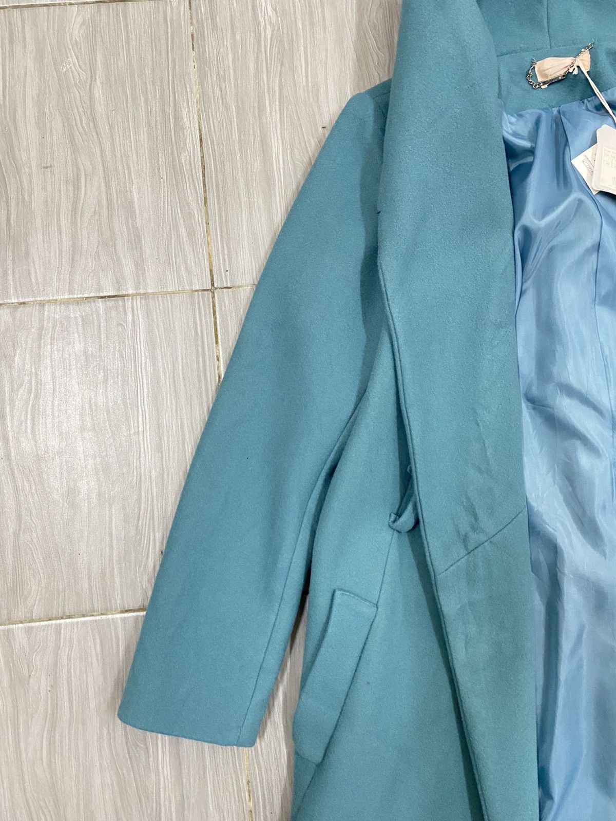 Japanese Brand Ellei Donna Wool Coat Jacket - Riviera Colour Size S / US 4 / IT 40 - 5 Thumbnail