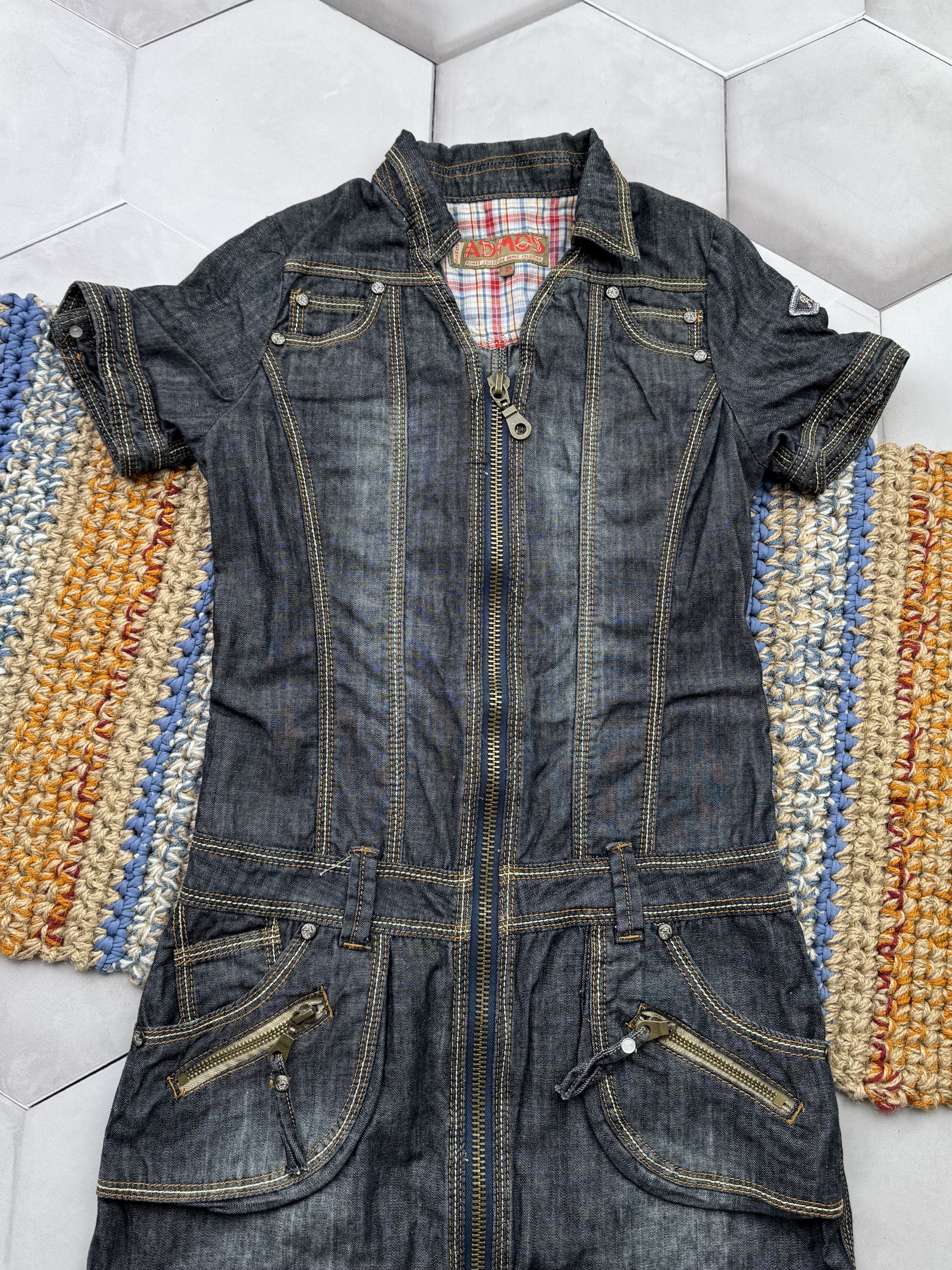 Japanese Brand Vintage Denim Dress With Zipper (E4) Size XS / US 0-2 / IT 36-38 - 2 Thumbnail