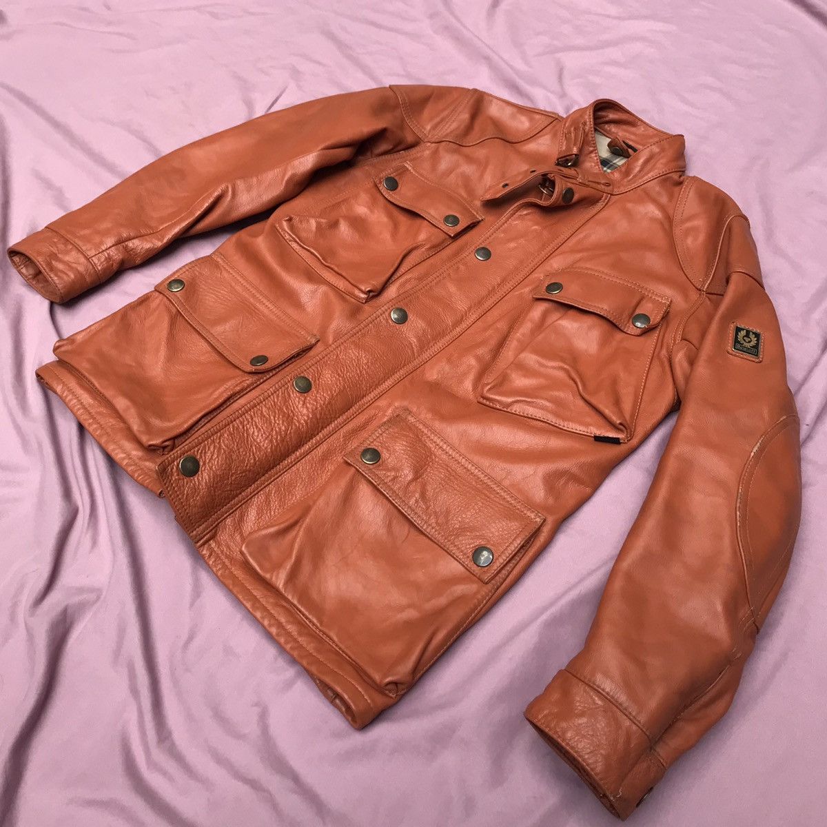 Belstaff BELSTAFF THICK FULL GRAIN VEG TANNED LEATHER JACKET Size US S / EU 44-46 / 1 - 2 Thumbnail