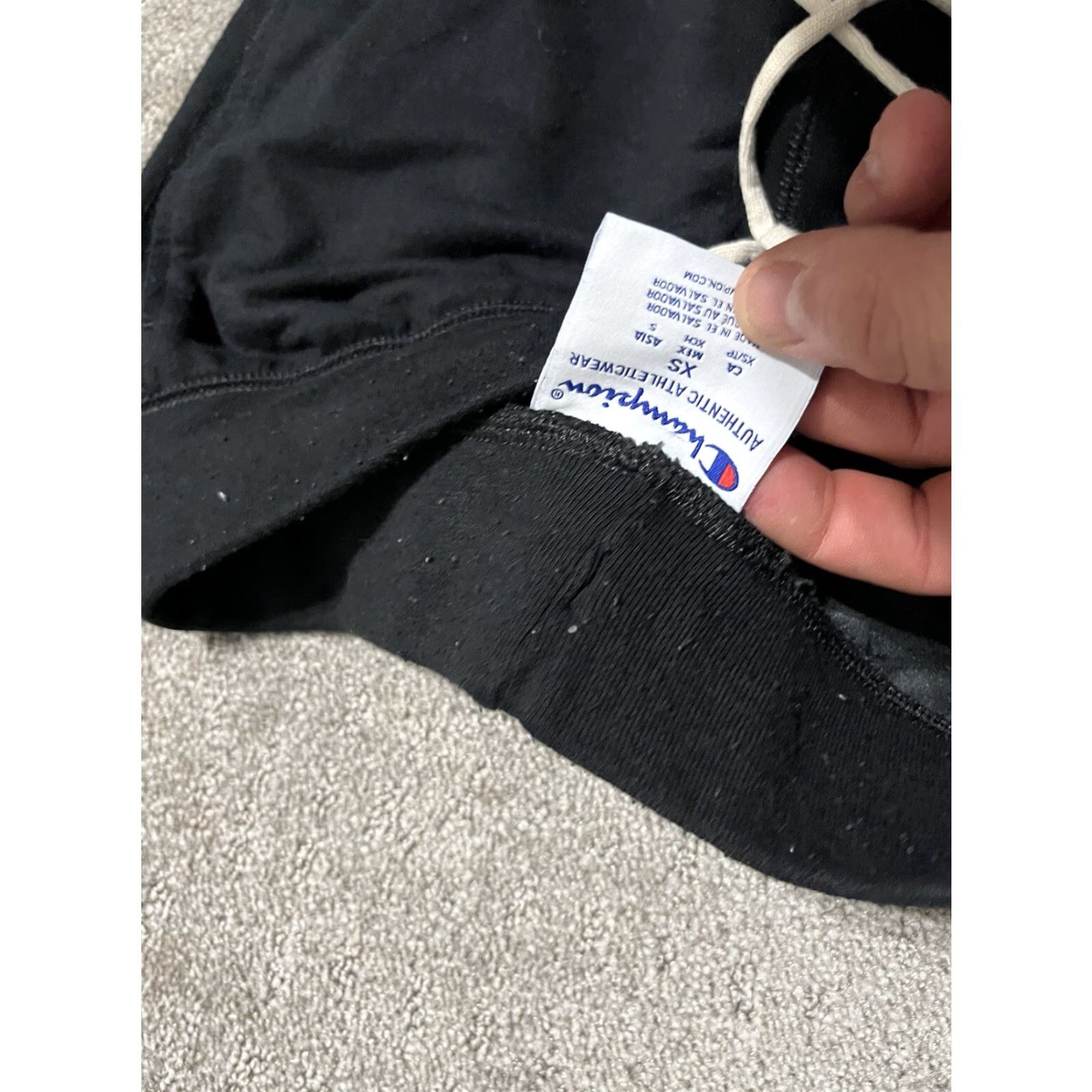 Vintage VINTAGE Reverse Champion Women XS Sweatpants Tapered Black Activewear Slim Fit Reversible Cotton Size 26" / US 2 / IT 38 - 5 Thumbnail