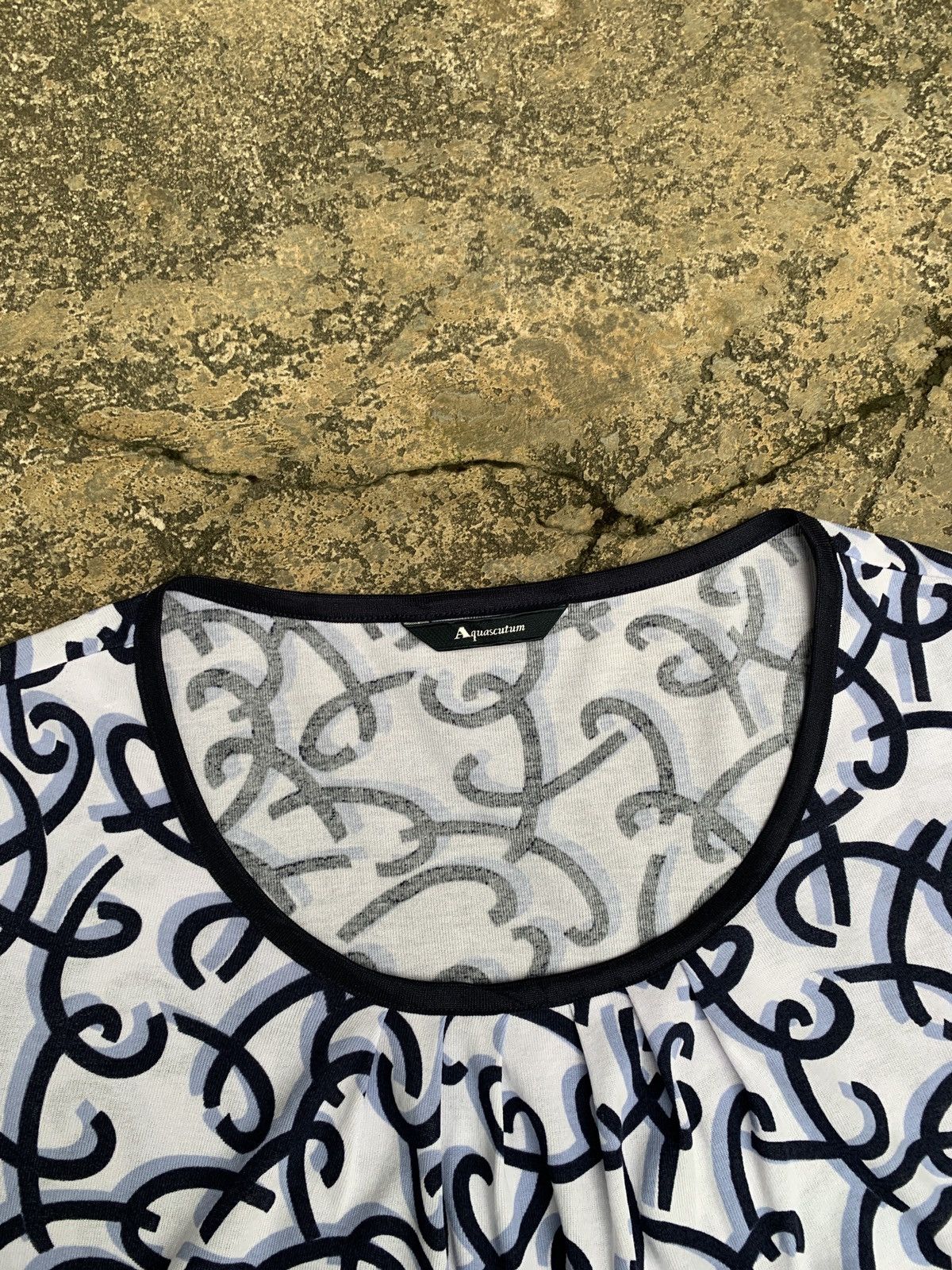 Aquascutum × Vintage 2000s Aquascutum UK Graphic Patterned Top Size L / US 10 / IT 46 - 7 Thumbnail