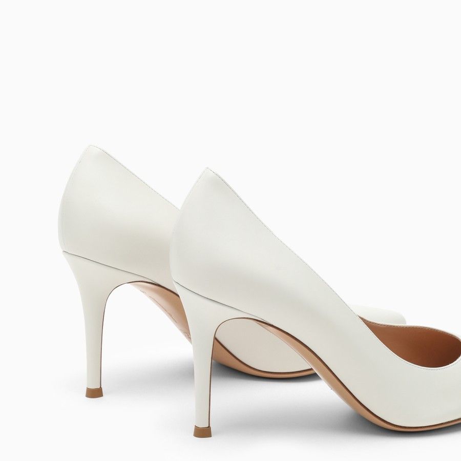 Gianvito Rossi o1d2blof0824 Leather Decollete in White Size US 6.5 / IT 36.5 - 5 Thumbnail
