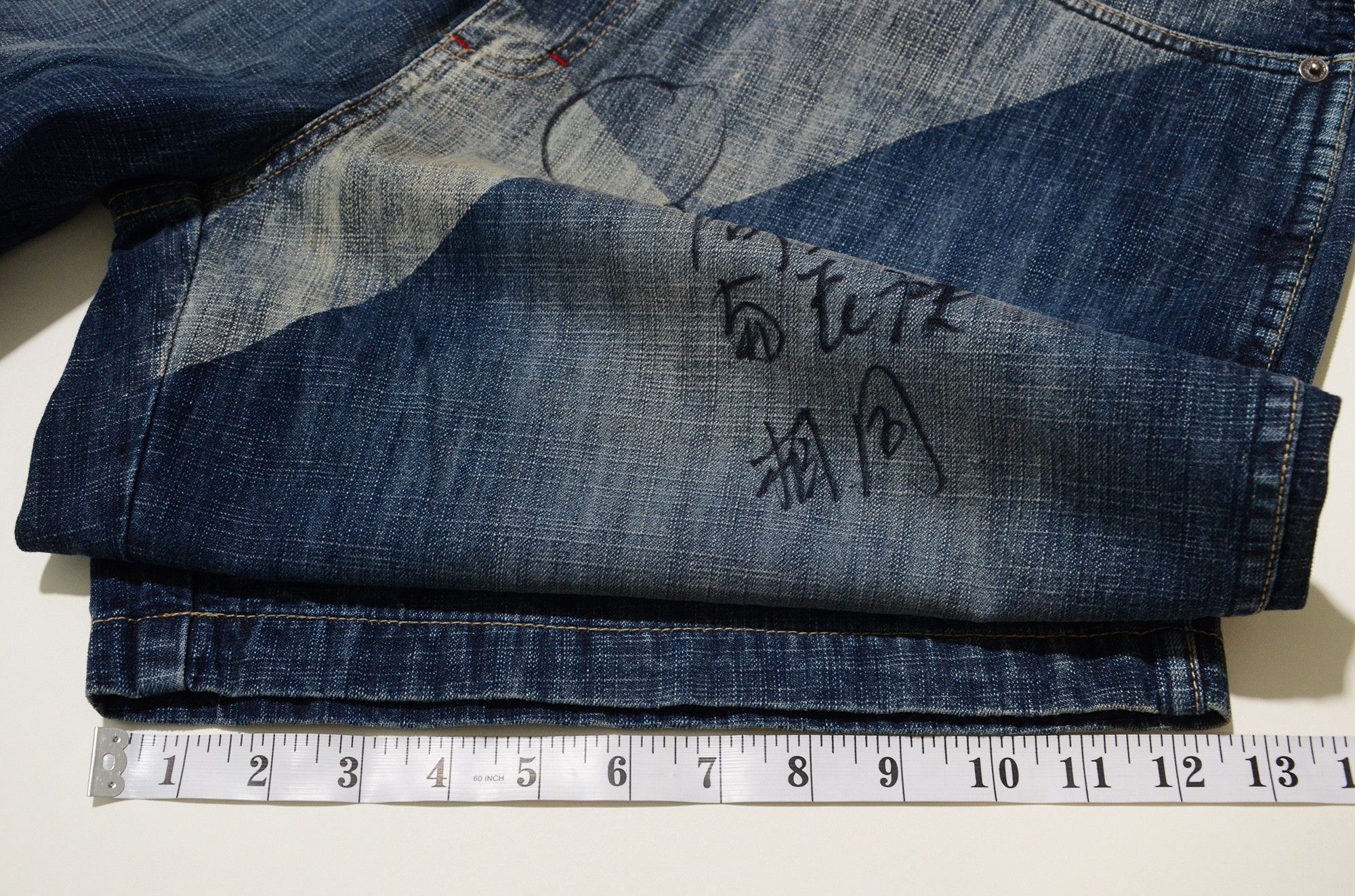 Phat Farm [Mark Stain] Phat Farm Denim Shorts 90s Hiphop Streetwear Size US 34 / EU 50 - 20 Thumbnail