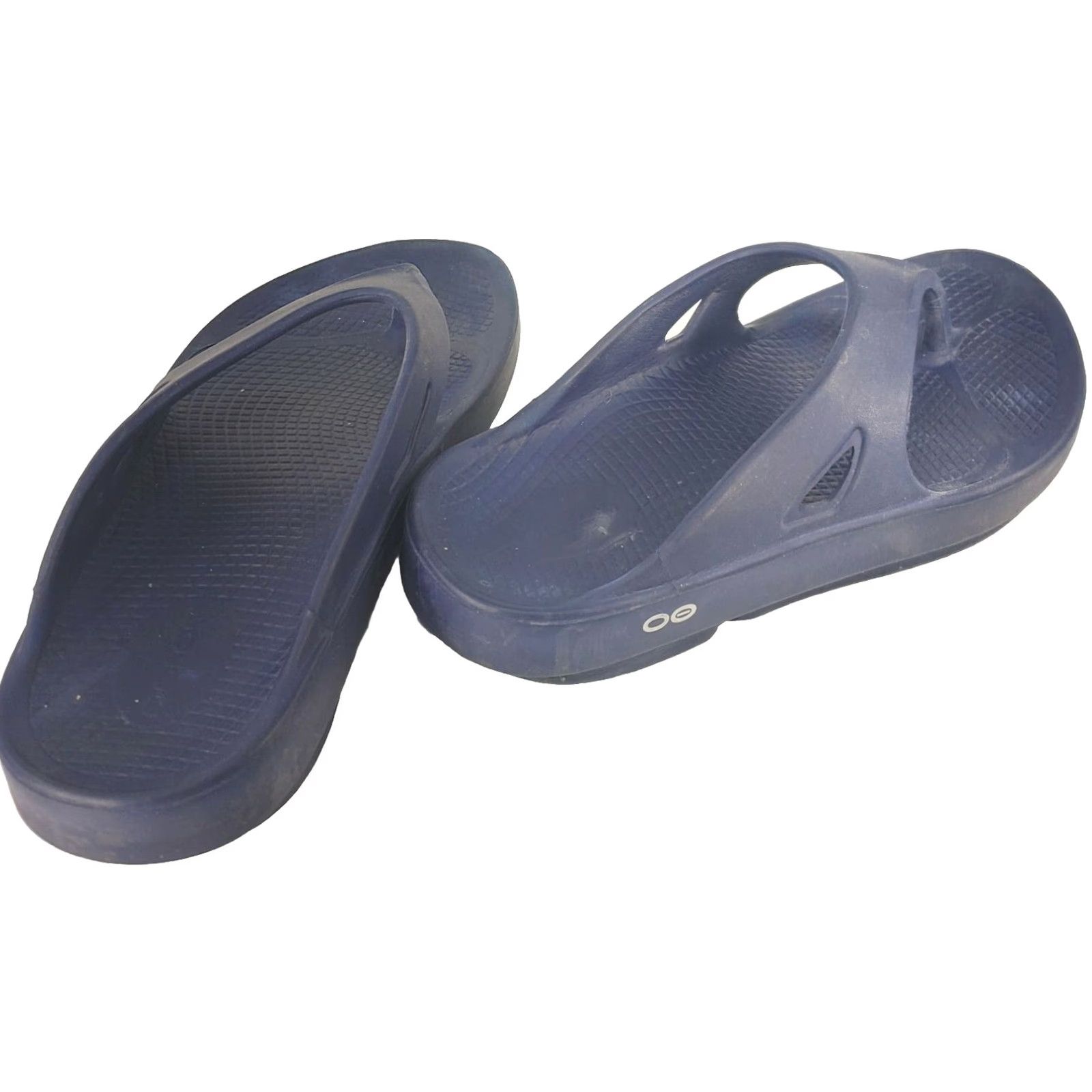 Vintage OOFOS Original Thong Recovery Sandals Blue Womens 10 Mens 8 Slip On Sandal Flat Heel Rubber Outsole Comfort Orthopedic Logo Vintage No Size US 8 / IT 38 - 4 Thumbnail