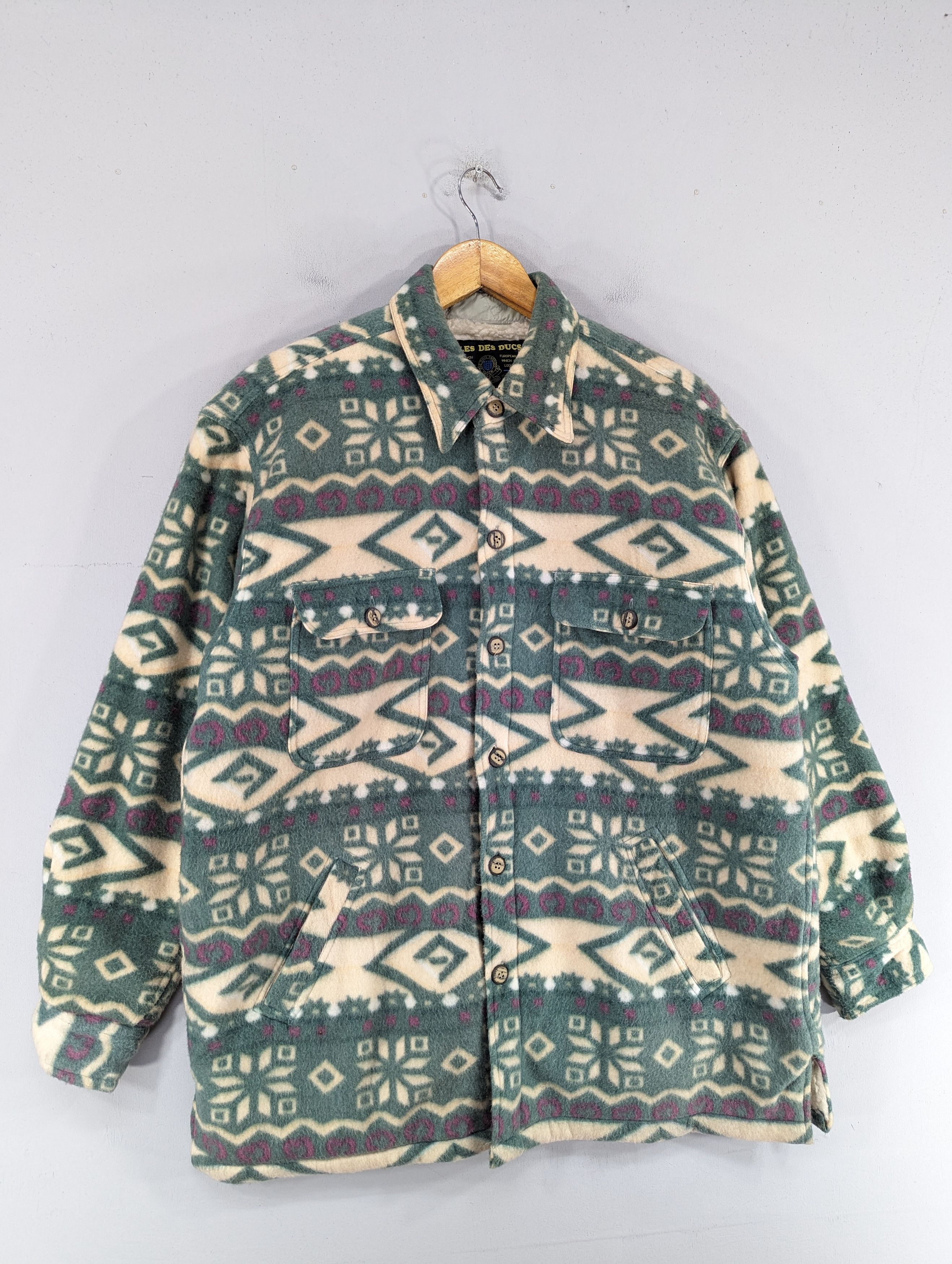 Japanese Brand Cles Des Ducs Boa Fleece Inner Button Ups Jacket Size US M / EU 48-50 / 2 - 3 Thumbnail
