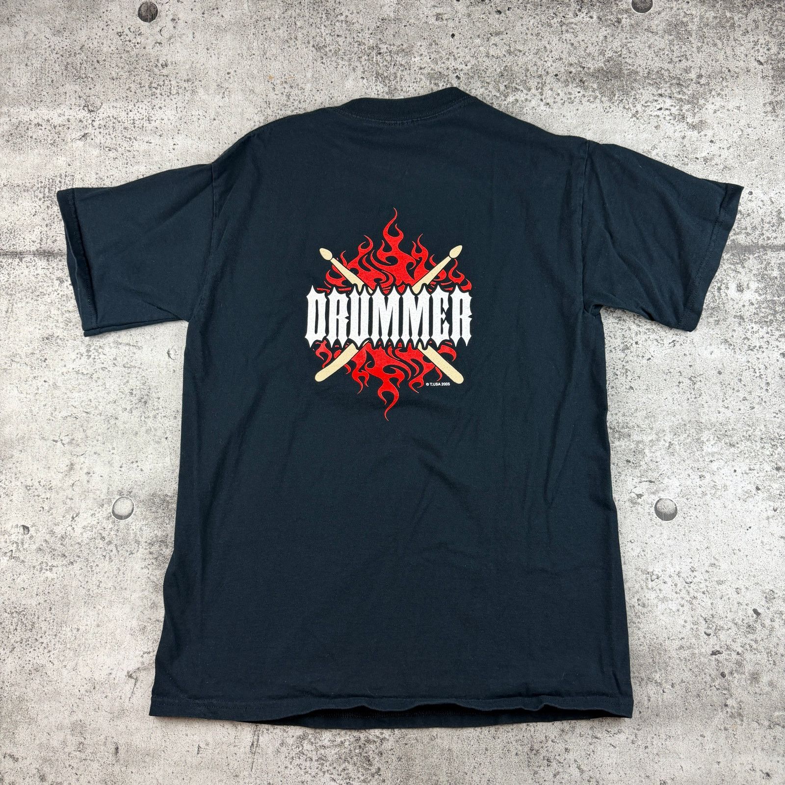 Gildan Y2K Tribal Flames Drummer Shirt Size Medium Size US M / EU 48-50 / 2 - 1 Thumbnail