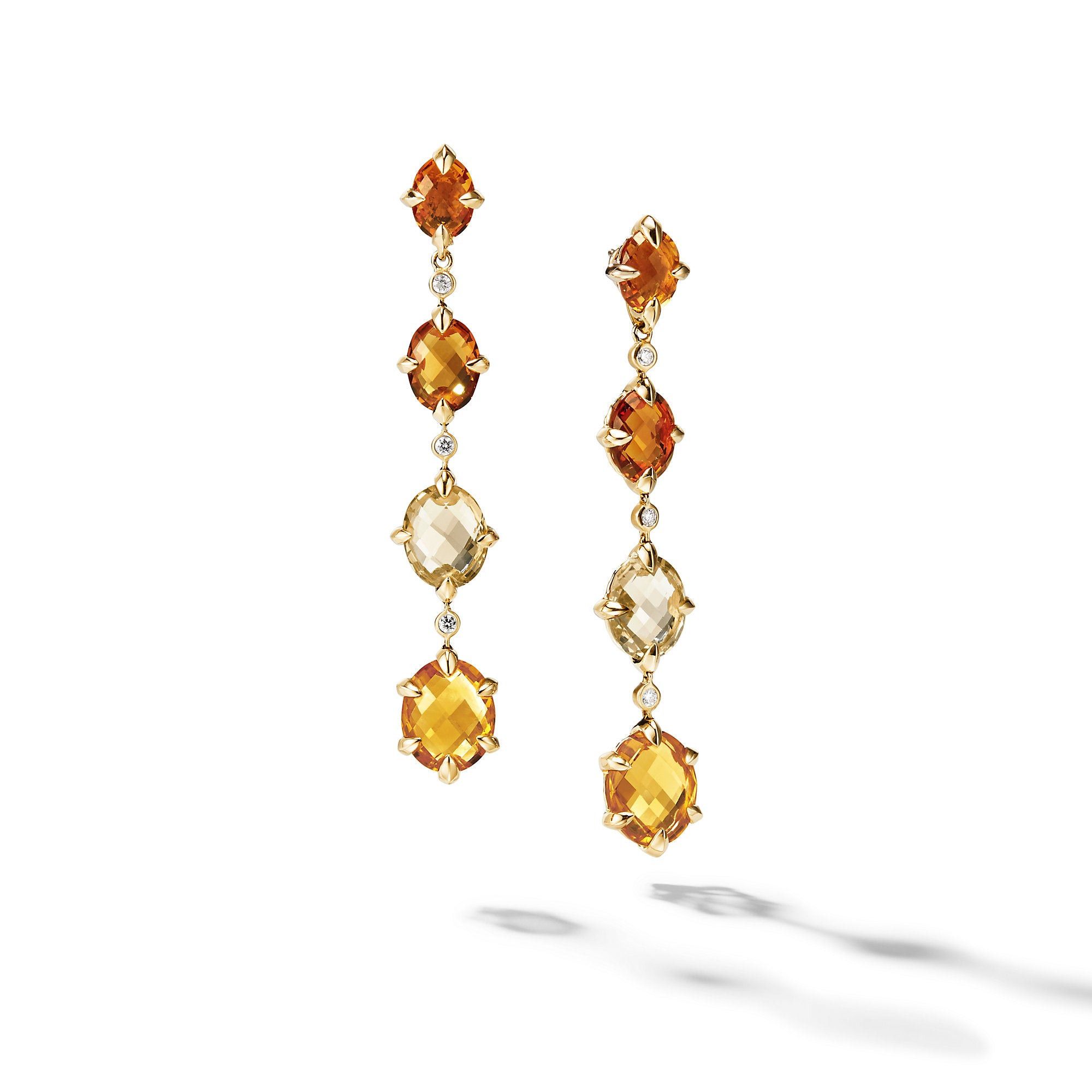 David Yurman o1w1db10325 Earrings in 18KGold with & Madeira and Diamonds Size ONE SIZE - 1 Thumbnail