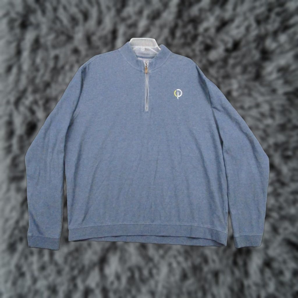 johnnie-O Johnnie-O Pullover Mens 2XL Blue Sully Helios Quarter Zip Golf Sweater Casual Size US XXL / EU 58 / 5 - 1 Thumbnail