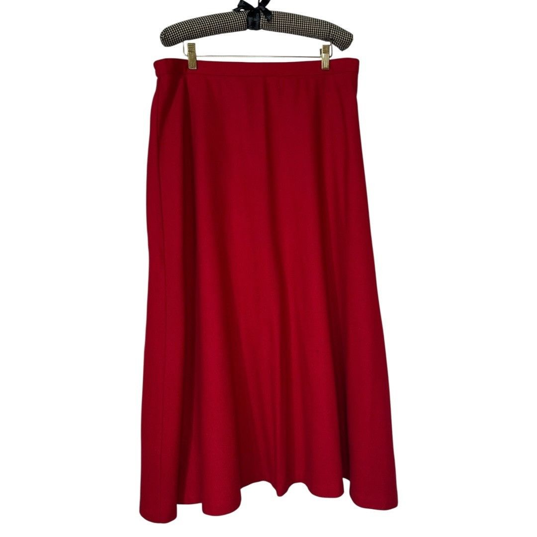 Other Vintage Requirements Red Wool / Nylon A-Line Maxi Skirt Size Size 40" / US 18 - 2 Thumbnail