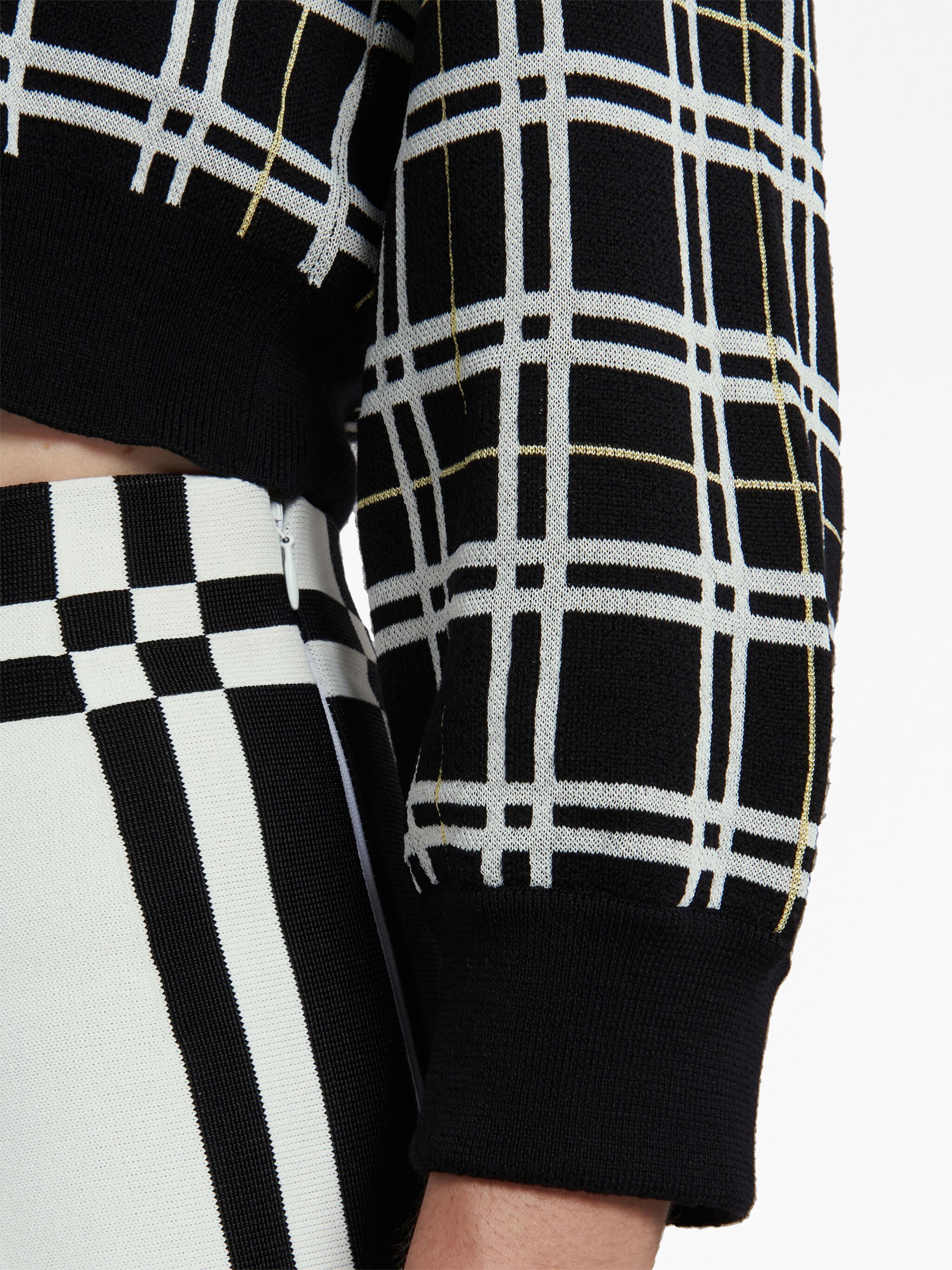 Marni o1w1db10125 Cardigan in Black & White Size XL / US 12-14 / IT 48-50 - 5 Thumbnail