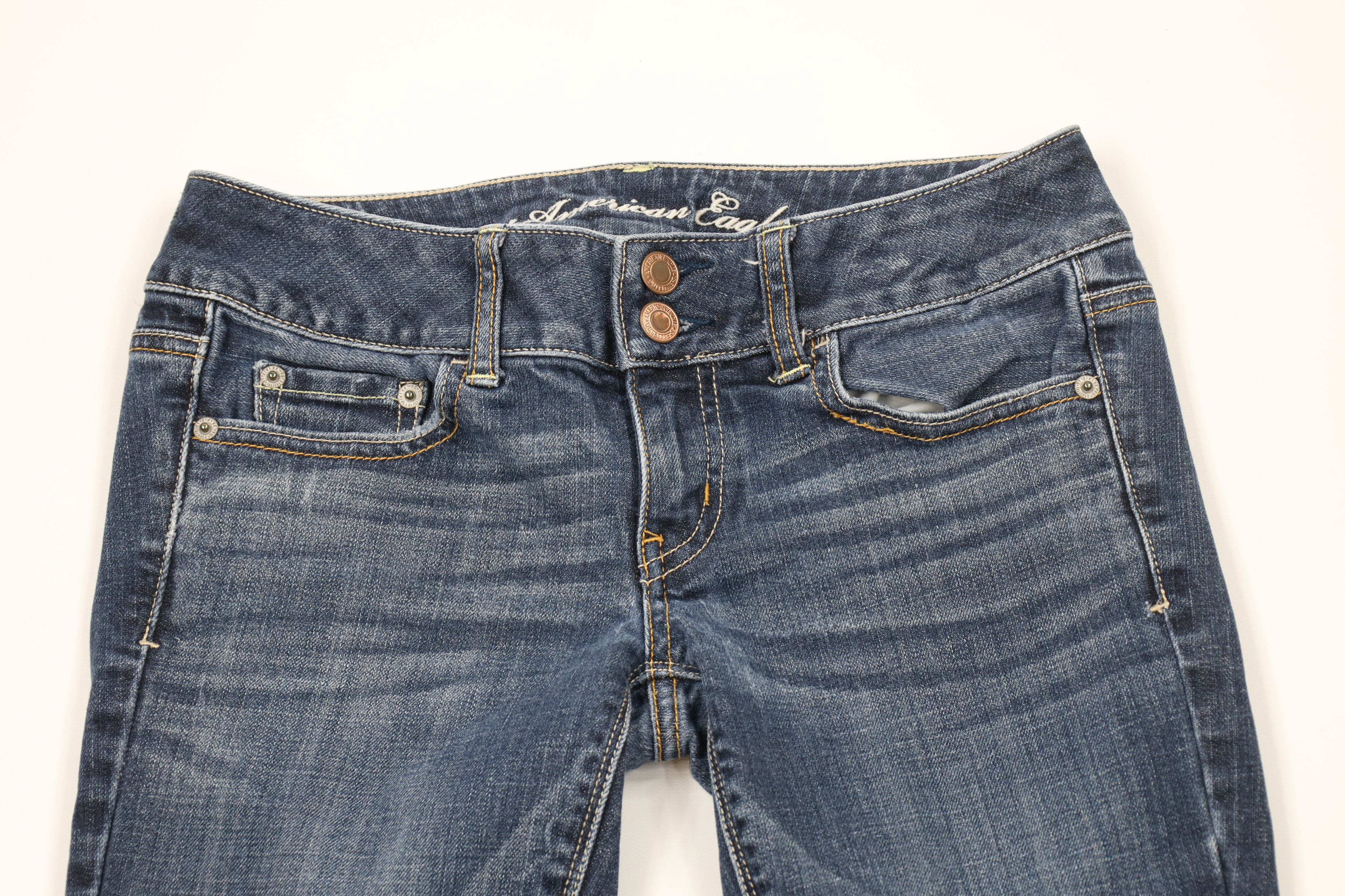 American Eagle Outfitters × Vintage Vintage Y2K American Eagle Outfitters Babydoll Flared Jeans Size 26" / US 2 / IT 38 - 2 Thumbnail