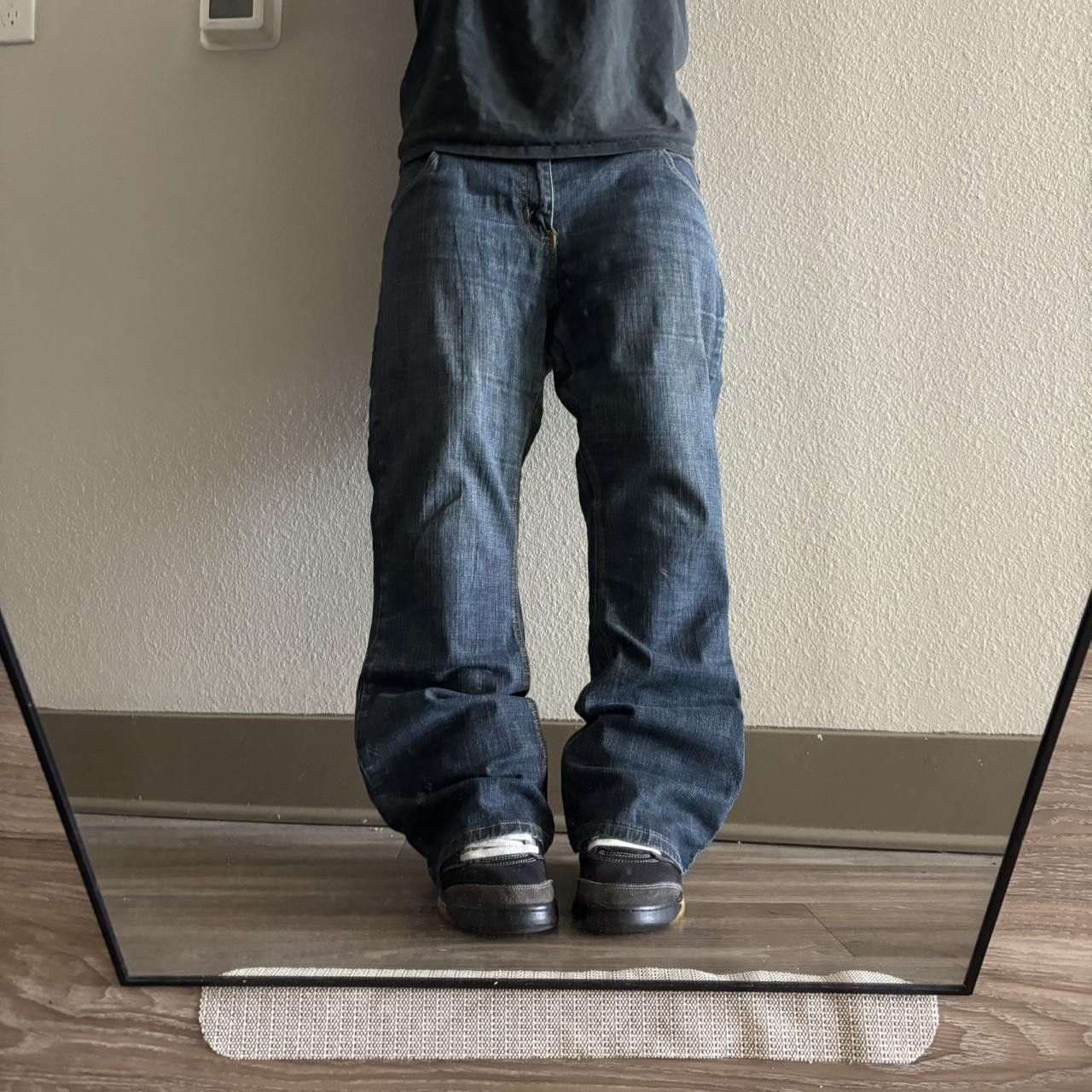 Japanese Brand Crazy Vintage Y2K/2000s Grunge Dark Wash Flared Denim Jeans! 36x28 Size US 36 / EU 52 - 1 Thumbnail